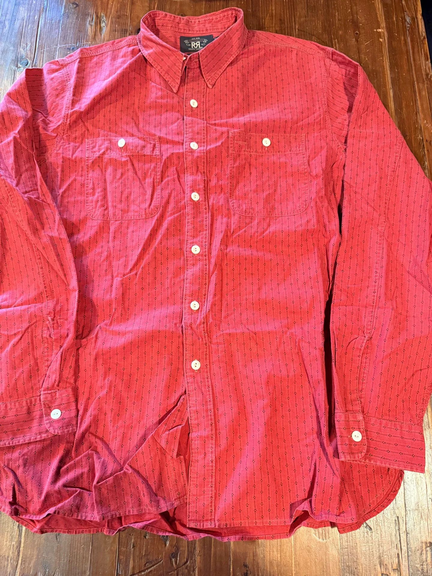 RRL Ralph Lauren RRL Ralph Lauren Red Striped Shirt L Size US L / EU 52-54 / 3 - 1 Thumbnail