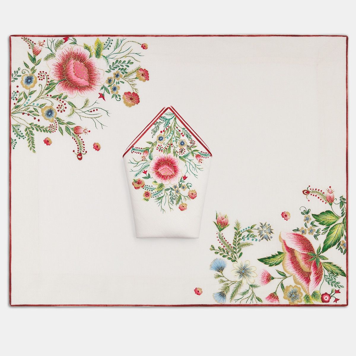 Dior o1bcso1str0226 Size:OS/Placemat And Napkin Set in Red Size ONE SIZE - 5 Thumbnail