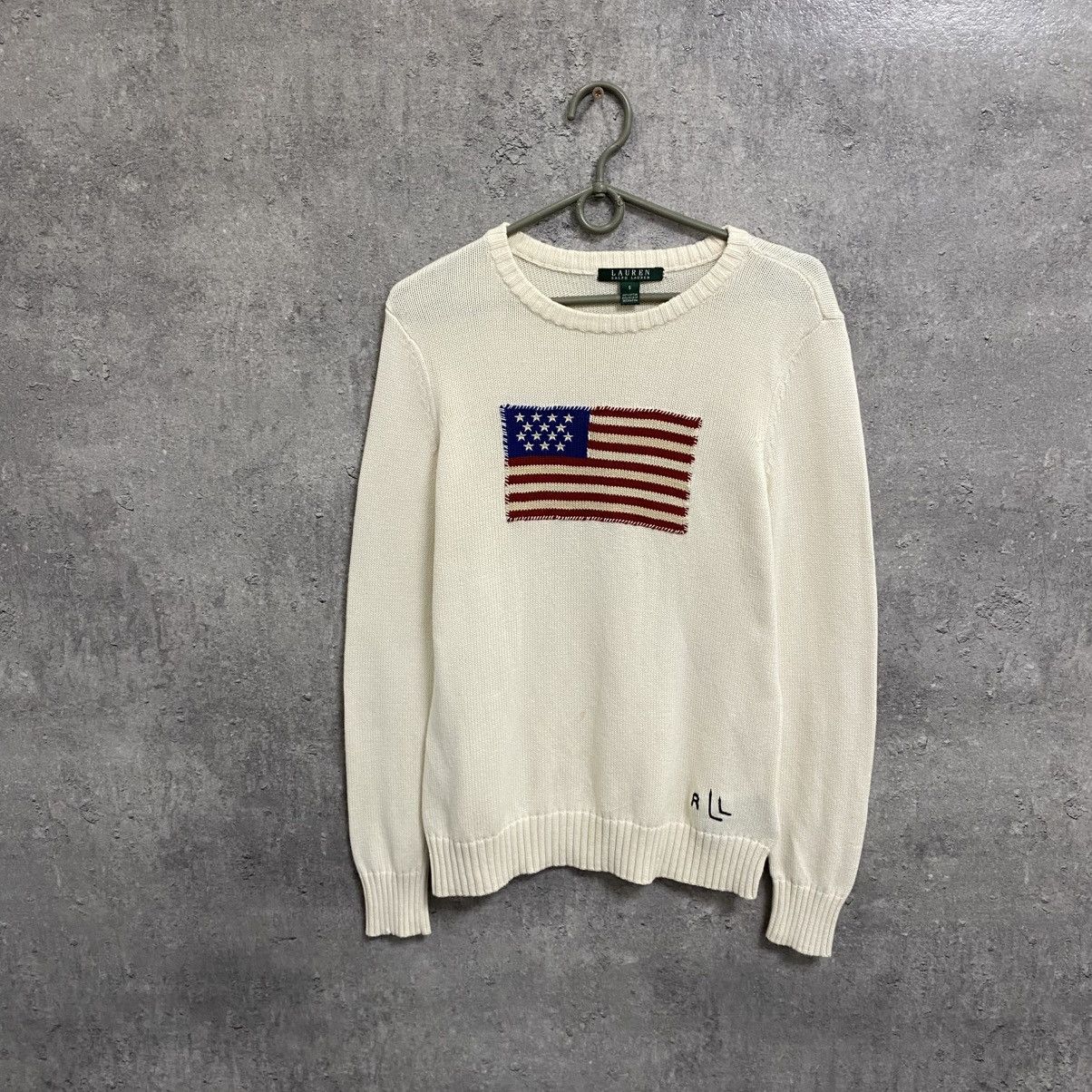 Vintage Polo Ralph Lauren USA Flag Knitted Sweater RRL