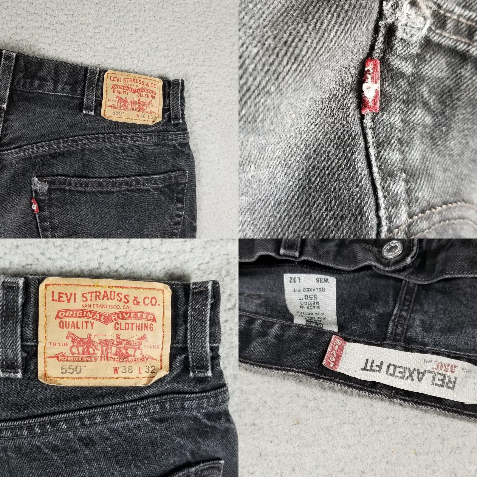 Levi's VINTAGE Levi's 550 Jeans Mens 38x32 Relaxed Fit Tapered Leg Denim Pants Black Y2K Size US 38 / EU 54 - 8 Thumbnail