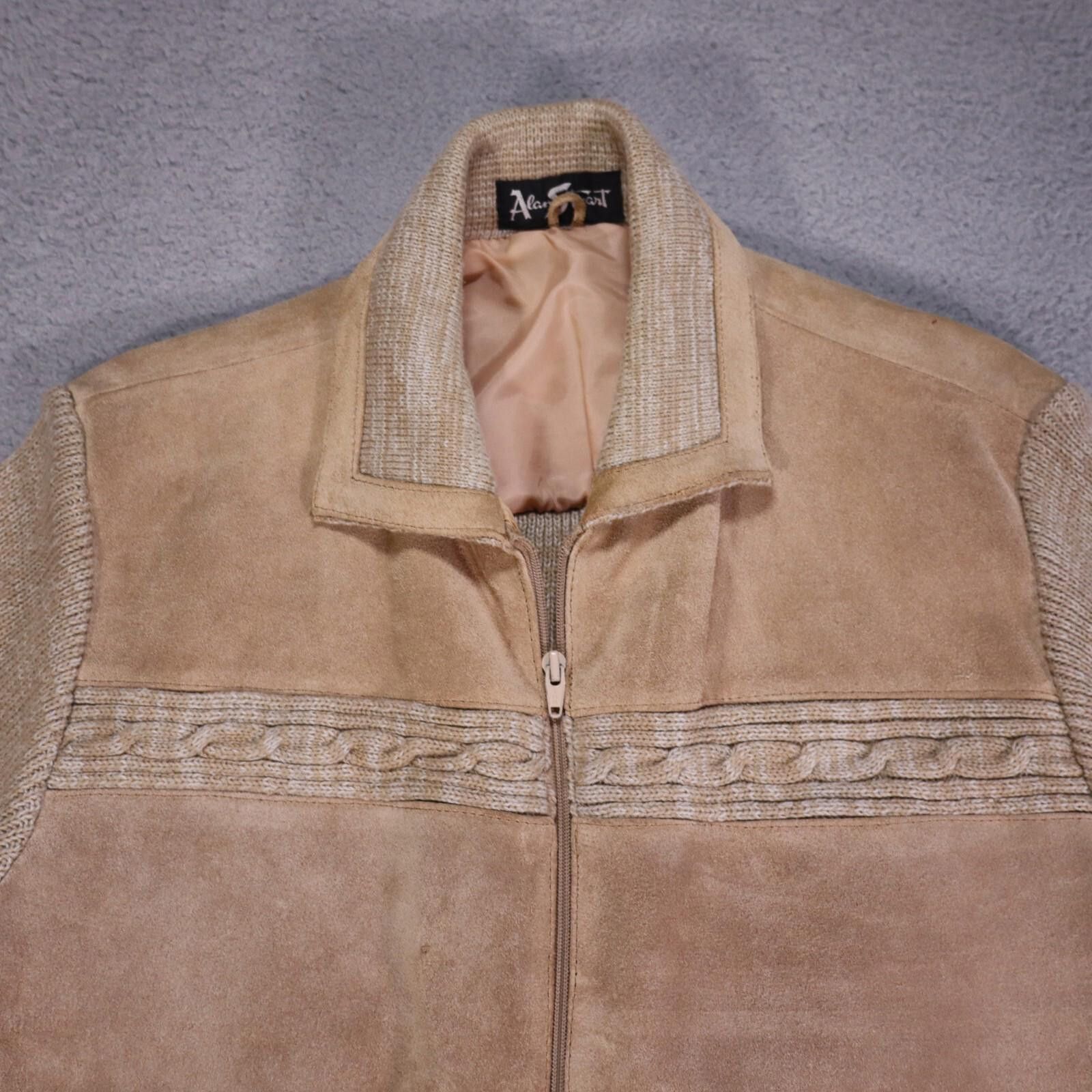 Other Alan Stuart Jacket split leather suede zip beige men xl vtg Size US XL / EU 56 / 4 - 1 Thumbnail