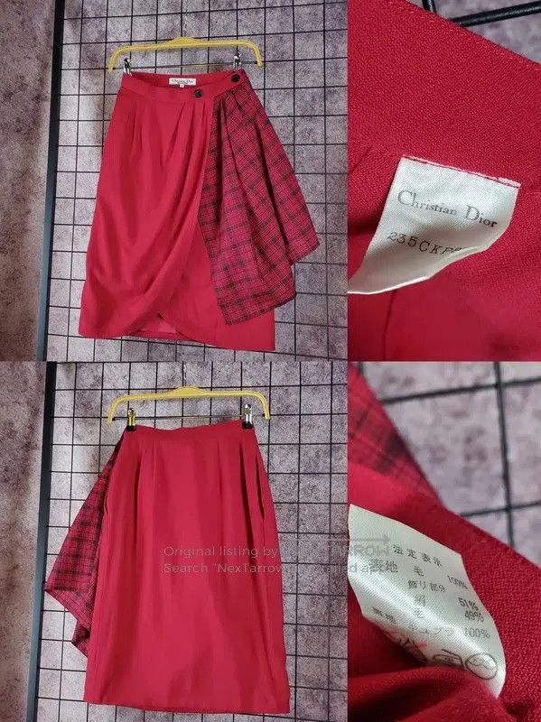Dior Dior Irregular Red Wool Mini Skirt . Size 23" - 1 Thumbnail