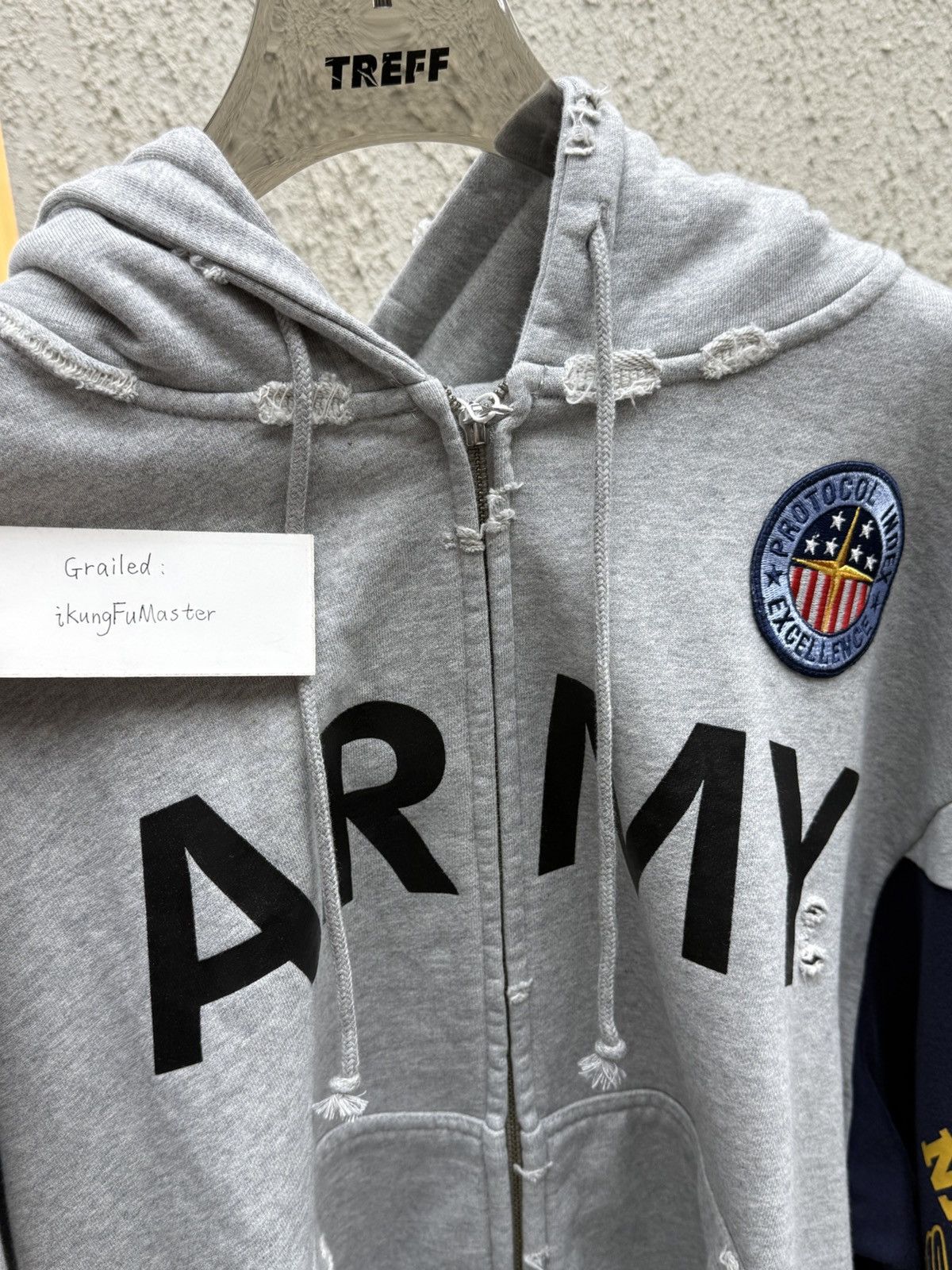 PROTOCOL INDEX RECONSTRUCTED SWEATSHIRTS ZIP HOODIE is available 