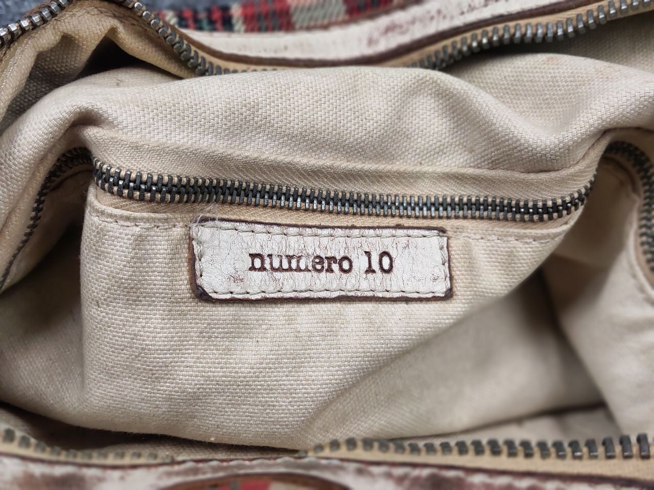 numero 10 Numero 10 Design Monzeglio tartan travel Canvas Leather Bag Size ONE SIZE - 24 Thumbnail