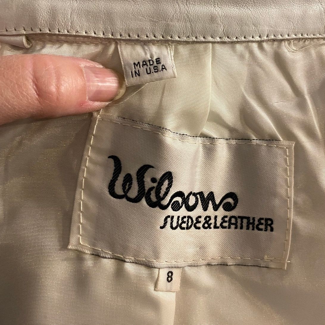Wilsons Leather Vintage Genuine Leather Mini Skirt Cream Wilsons Leather 8 Size 30" / US 8 / IT 44 - 3 Thumbnail