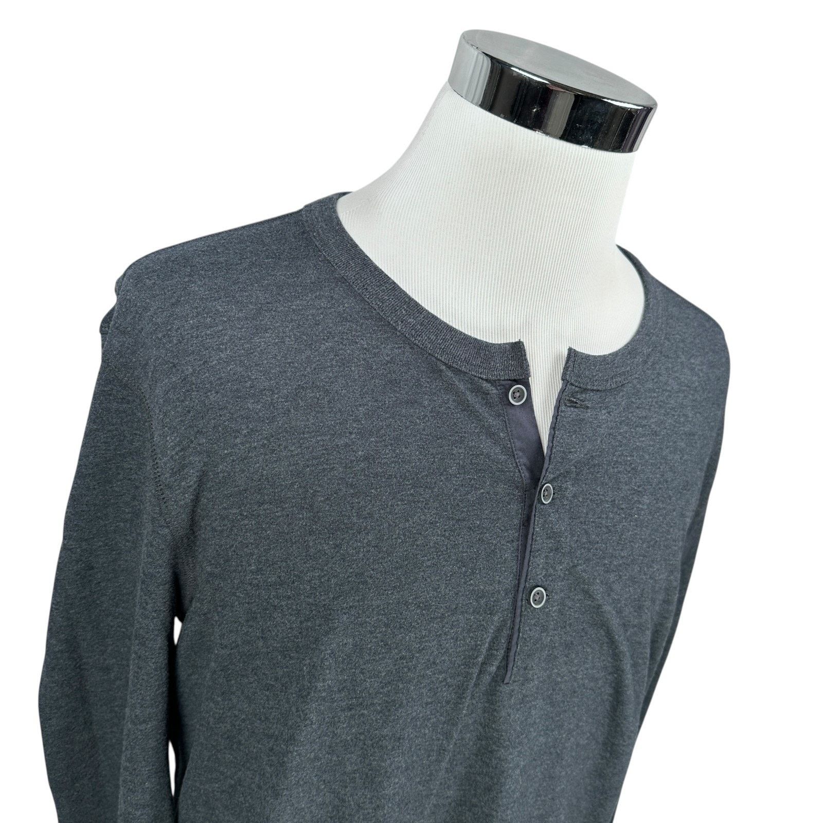 UNTUCKit Untuckit Henley Shirt Men’s XL Navy Blue Cotton Long Sleeve Size US XL / EU 56 / 4 - 2 Thumbnail