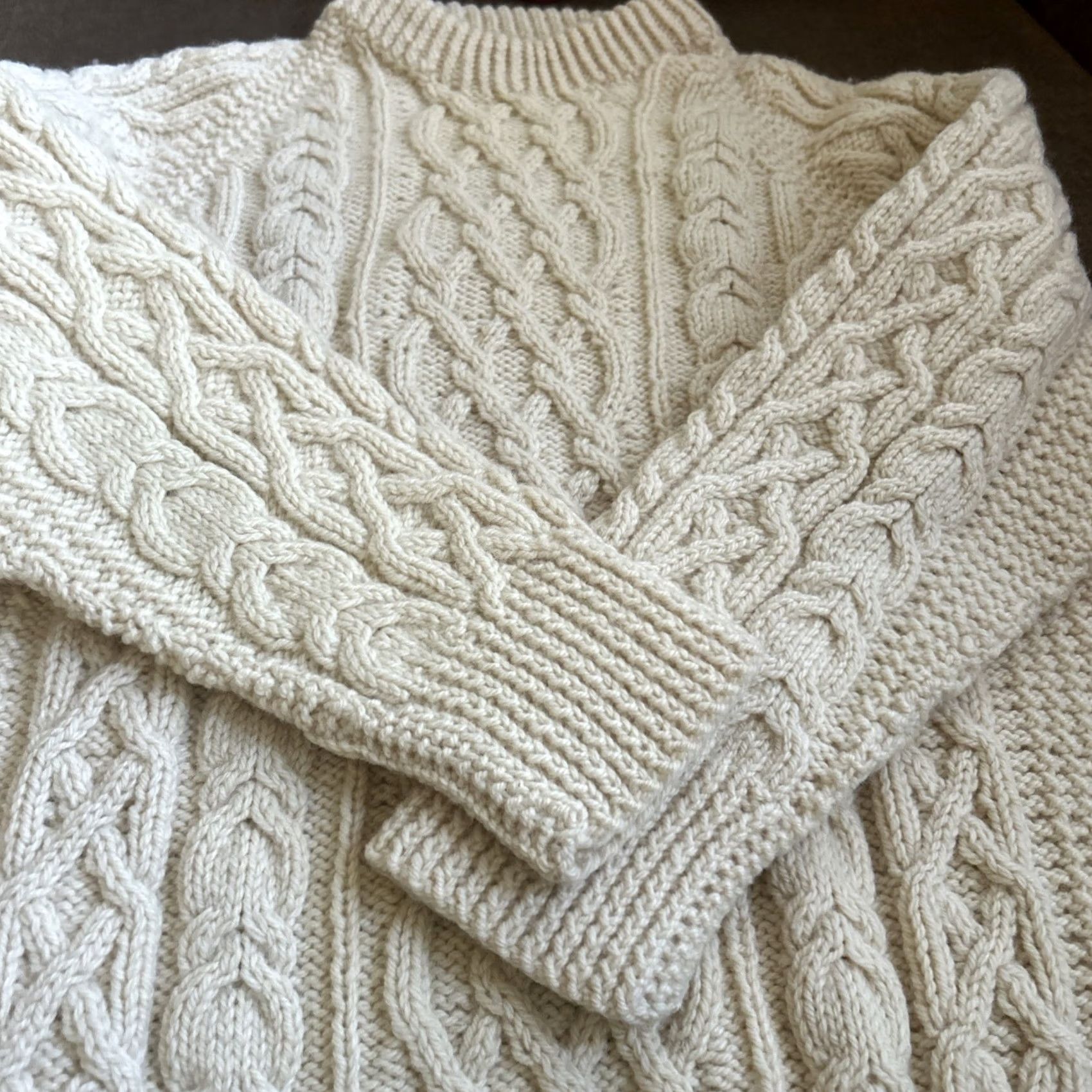 Vintage Vtg Adare Women's Sweater Small Ivory Cable-Knit Pullover Ireland Knit Handcrafted Petite Women Size S / US 4 / IT 40 - 2 Thumbnail