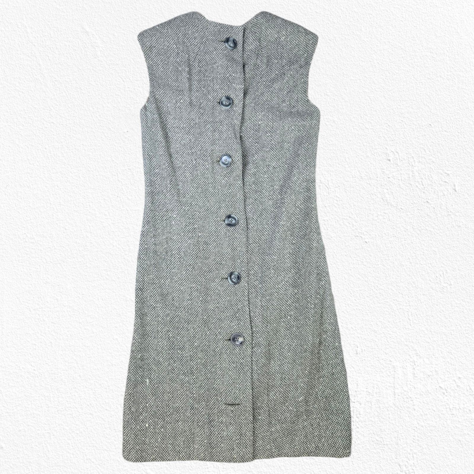 Vintage 1960s Bonwit Teller Gray Wool Tweed Mod Shift Dress Size 4 Size S / US 4 / IT 40 - 12 Thumbnail
