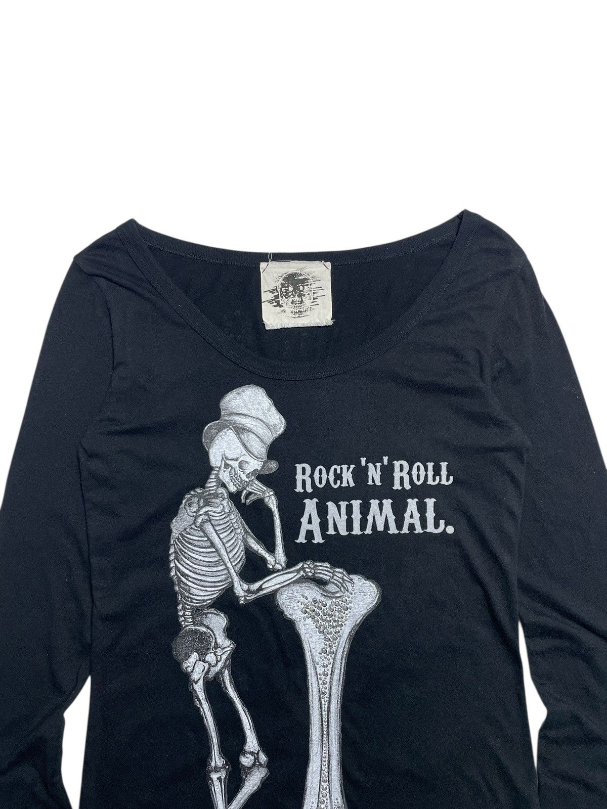 14th Addiction 2000’s GladNews - Skull Studded Logo Longsleeve Shirt Size S / US 4 / IT 40 - 2 Thumbnail