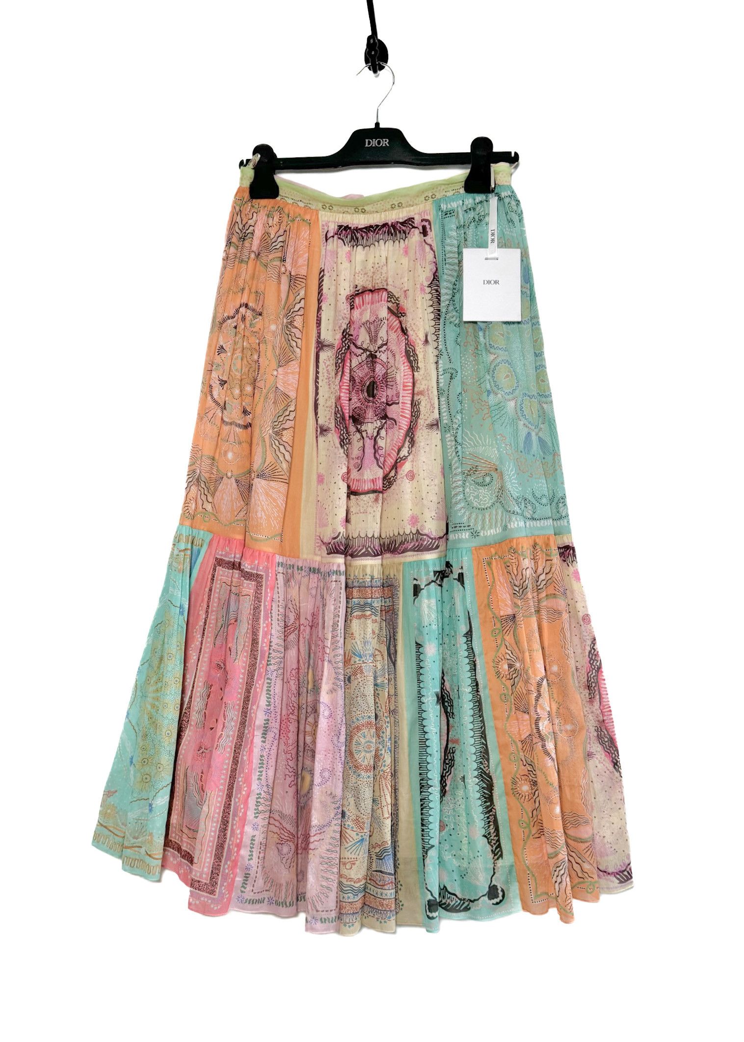 Dior Christian Dior Bohemian Patchwork Multicolour Paisley Skirt Size 28" / US 6 / IT 42 - 1 Thumbnail