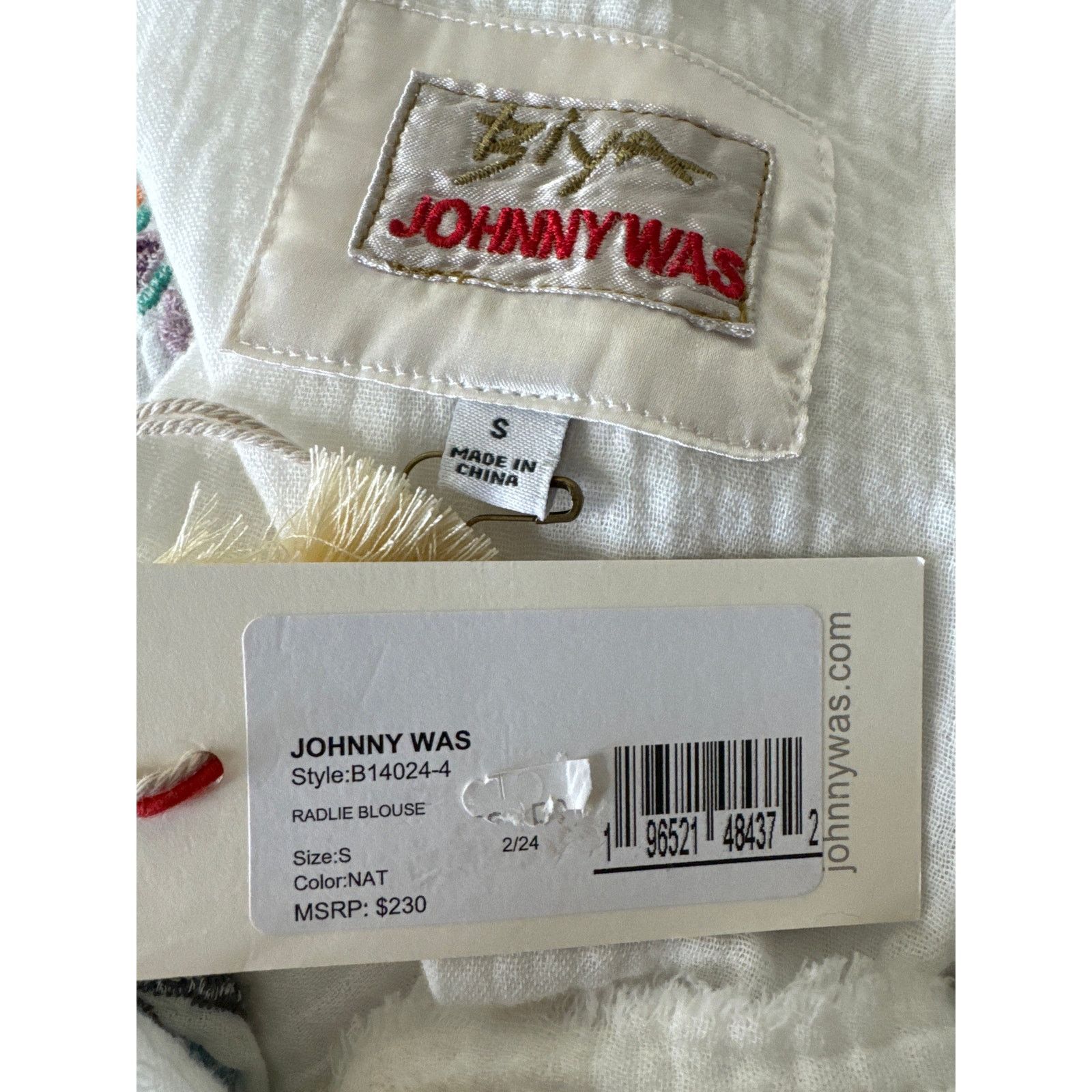 Johnny Was Johnny Was Radlie Blouse Embroidered Natural SMALL NWT Size S / US 4 / IT 40 - 5 Thumbnail