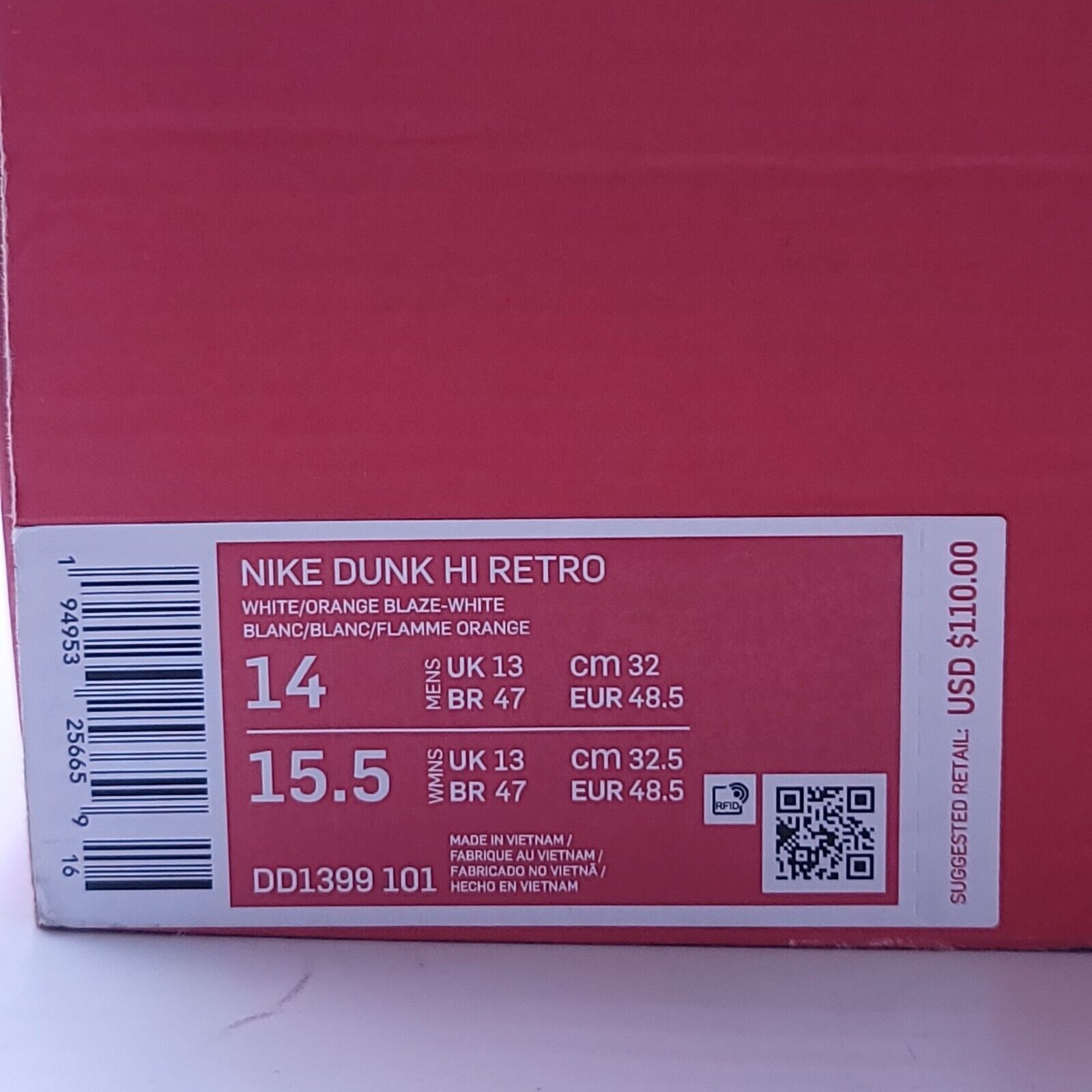 Nike Nike Dunk HI Retro Athletic Shoe Men Size 14 DD1399-101 Size US 14 / EU 47 - 9 Thumbnail
