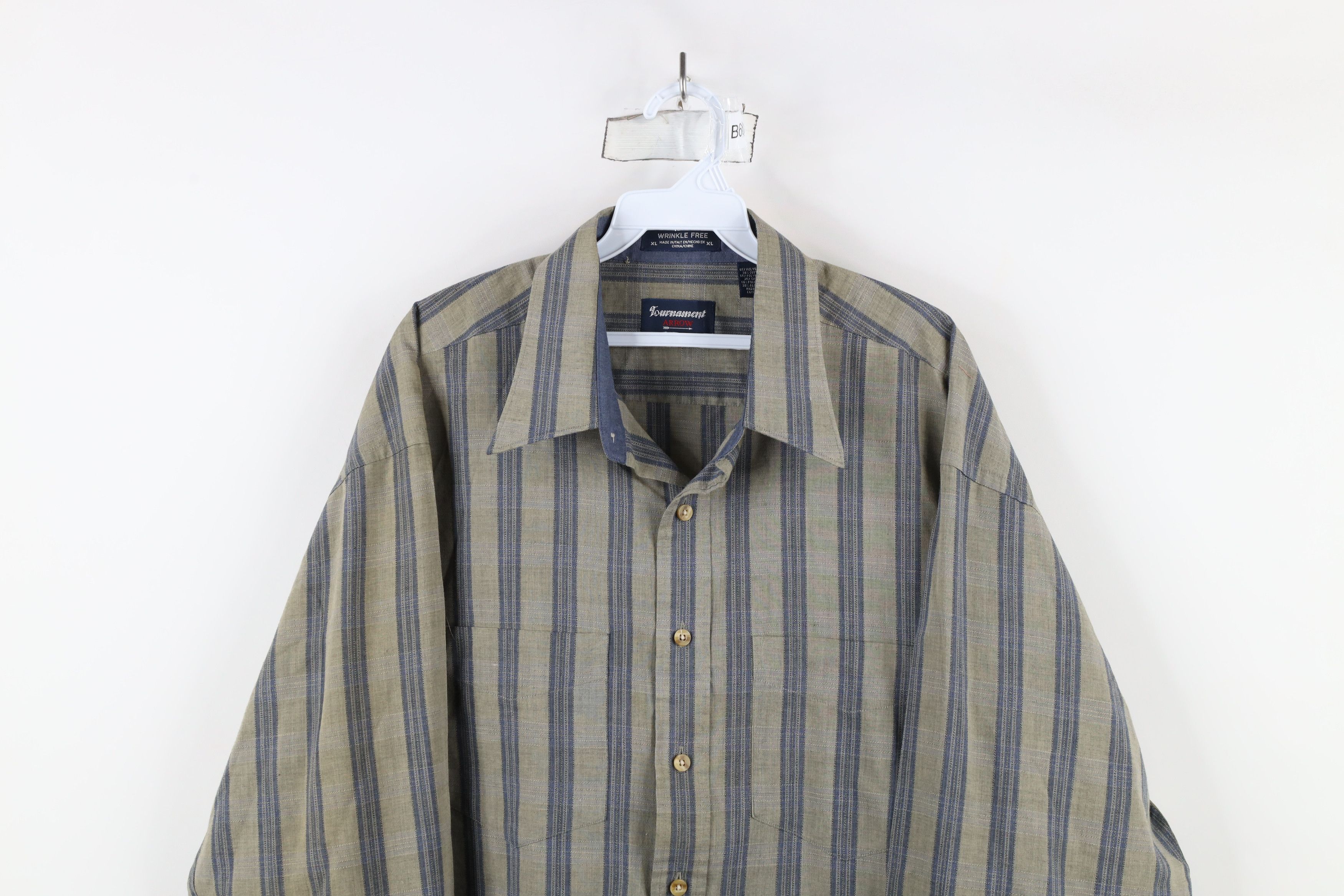 Vintage Vintage 90s Streetwear Collared Long Sleeve Button Shirt Size US XL / EU 56 / 4 - 2 Thumbnail