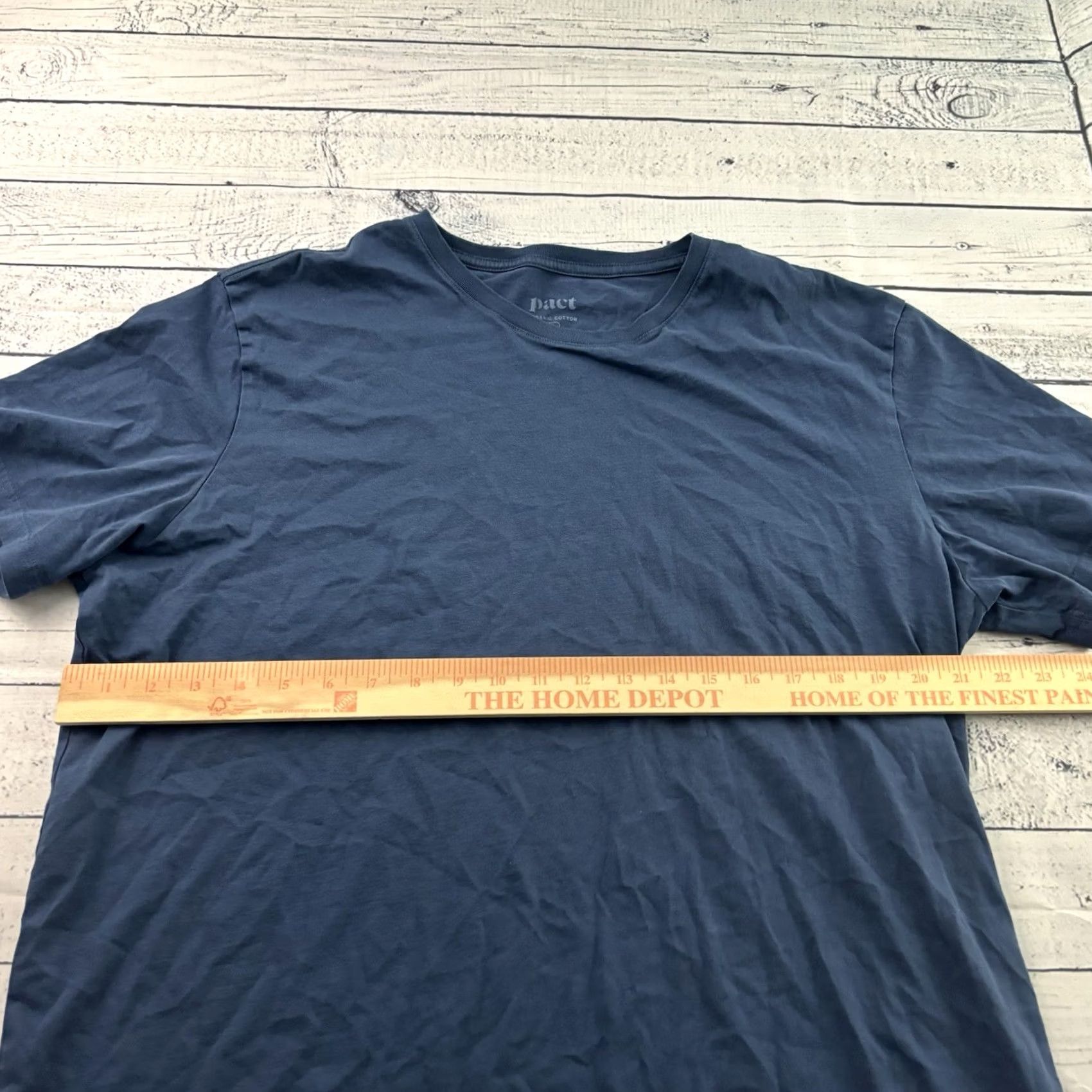 Vintage Pact T-Shirt Men Large Blue Short Sleeve Organic Cotton Blank Shirt Size US L / EU 52-54 / 3 - 4 Thumbnail