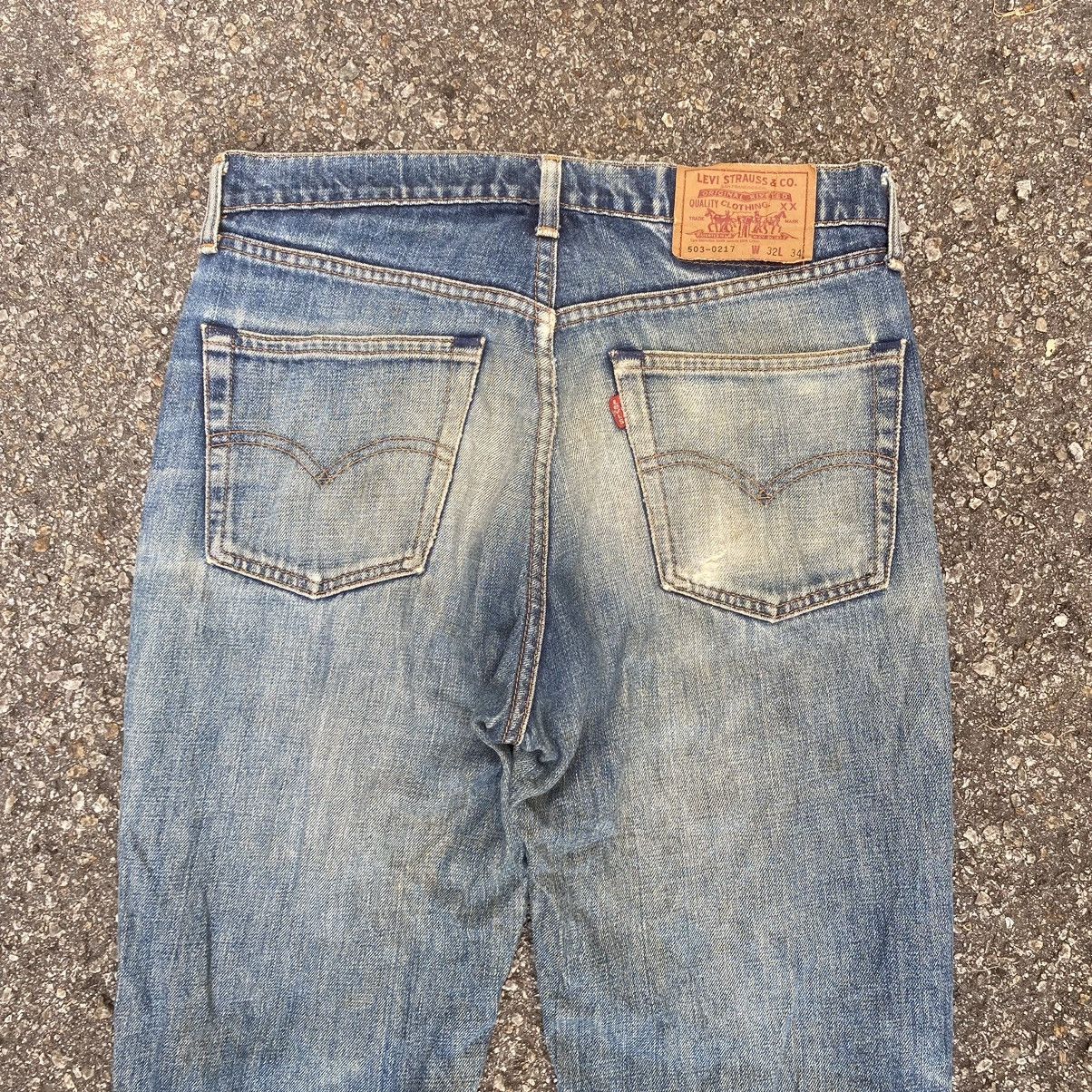 Levi's Vintage Levis 503-0217 Ripped Denim Distressed Rusty Jeans Size US 31 - 14 Thumbnail