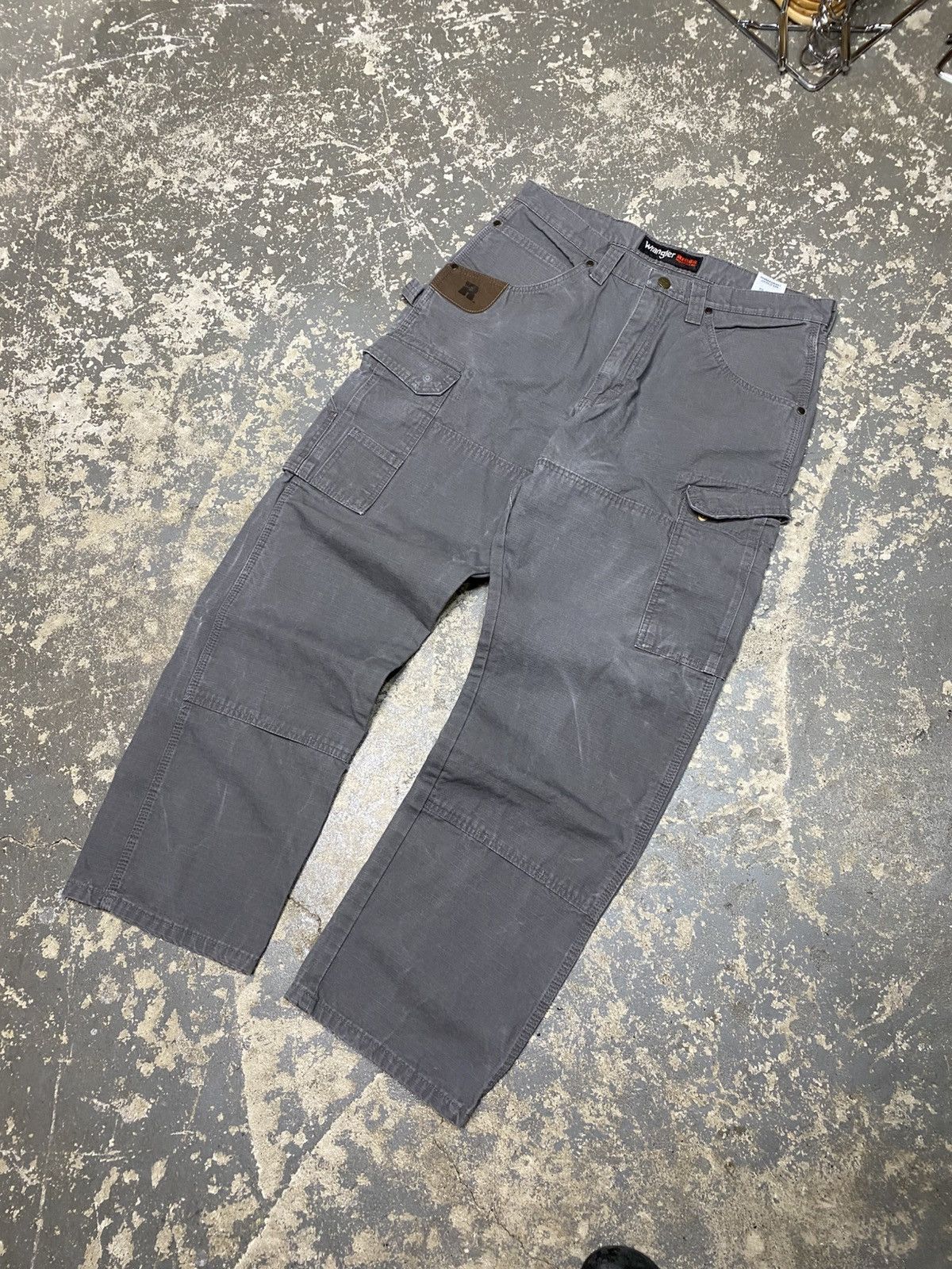 Carhartt × Dickies × Vintage Vintage Wrangler Riggs Carpenter Double Knee Baggy Fit Pants Size US 35 - 2 Thumbnail