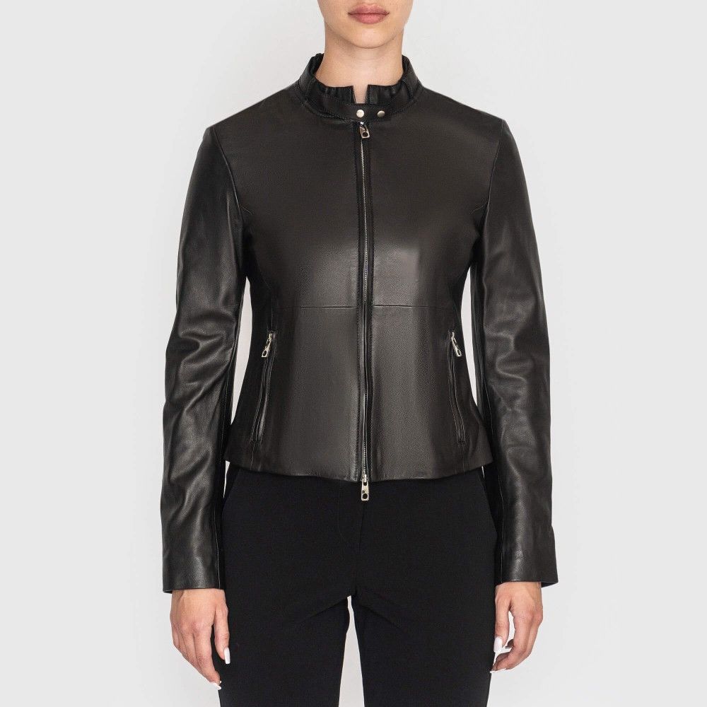 Emporio Armani Emporio Armani Women's Biker Leather Jacket Size XS / US 0-2 / IT 36-38 - 1 Thumbnail