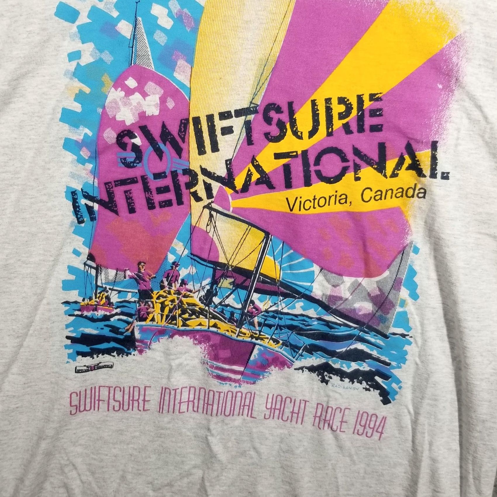 Vintage VINTAGE Signal Sports Shirt Men XL Gray 1994 Swiftsure Yacht Race Sailing Regatta Graphic Print Size US XL / EU 56 / 4 - 2 Thumbnail