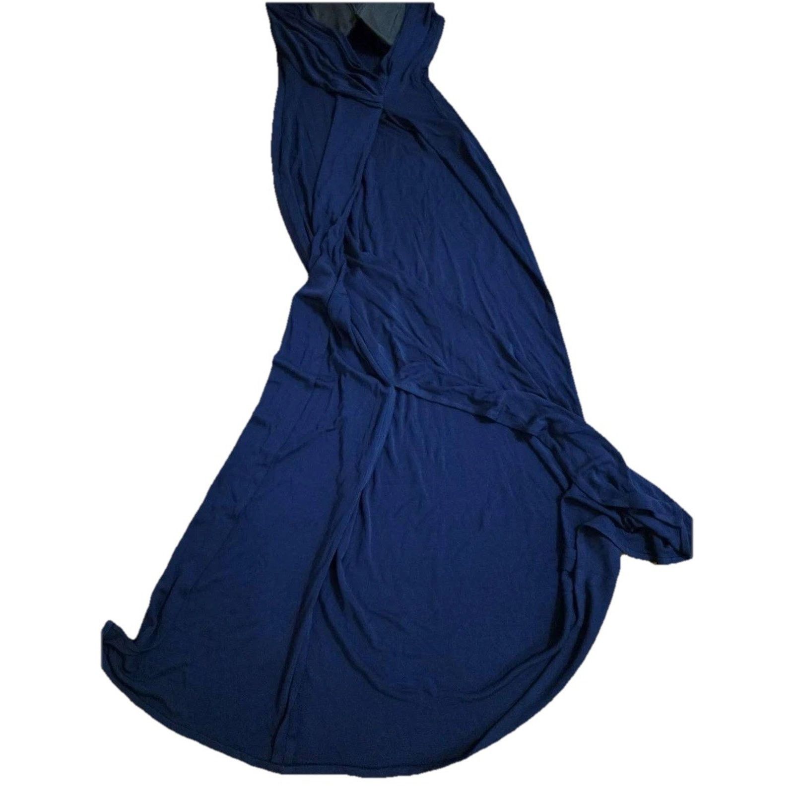 Halston Heritage Halston Giovanna Navy Maxi Dress Women Size 6 A001291 Size S / US 4 / IT 40 - 9 Thumbnail