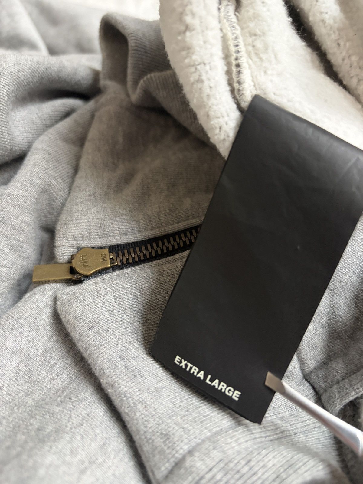 Fear of God Fear of God Eternal Logo Flocked Cotton Jersey Zip Up Hoodie Size US XL / EU 56 / 4 - 16 Thumbnail