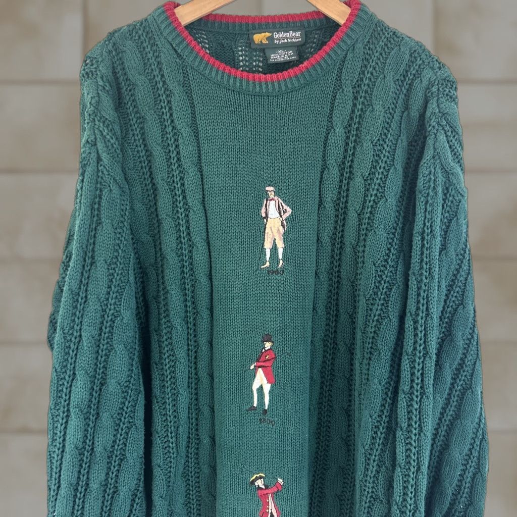 Vintage VINTAGE Jack Nicklaus Golden Bear Golf Sweater Pullover Winter XL Men Green Size XL Flawless Size US XL / EU 56 / 4 - 1 Thumbnail