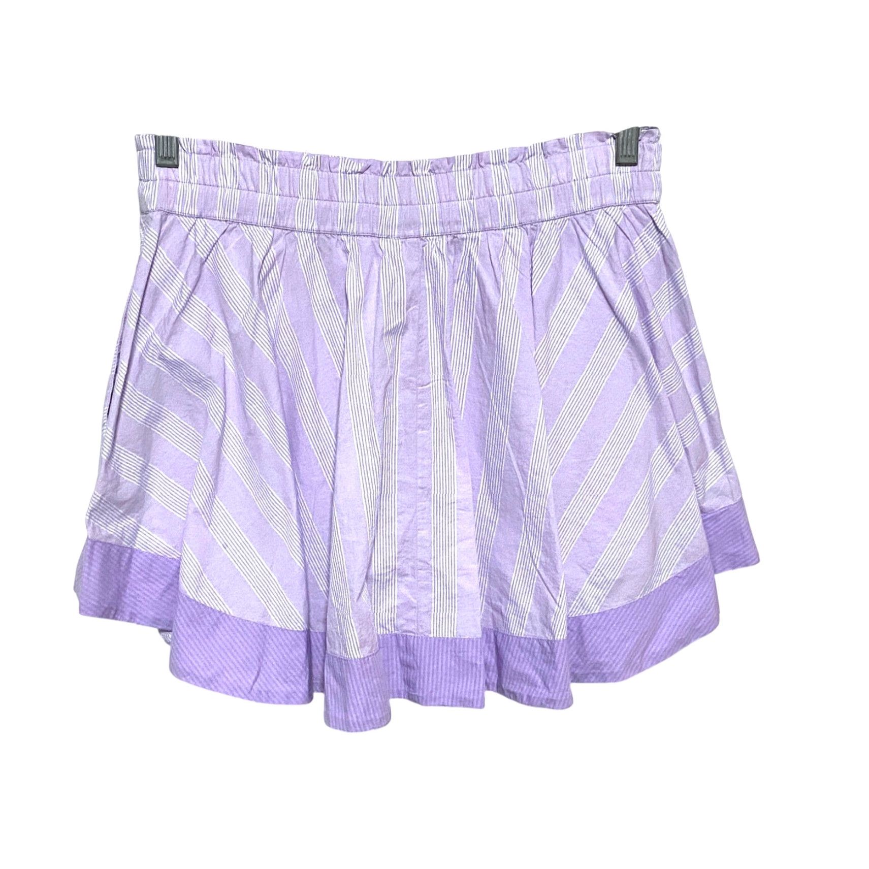 Vintage Aerie Boxer Skort M Purple Striped Button Front Skirt Casual Skort NWT Womens Size 32" / US 10 / IT 46 - 3 Thumbnail