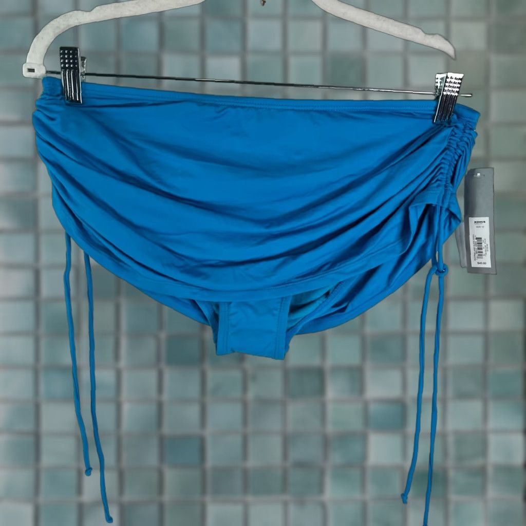 Apt. 9 VINTAGE Apt. 9 Womens Bikini Bottom Swimwear 12 Blue Solid Beach Hipster Comfortable Fit Size 34" / US 12 / IT 48 - 1 Thumbnail