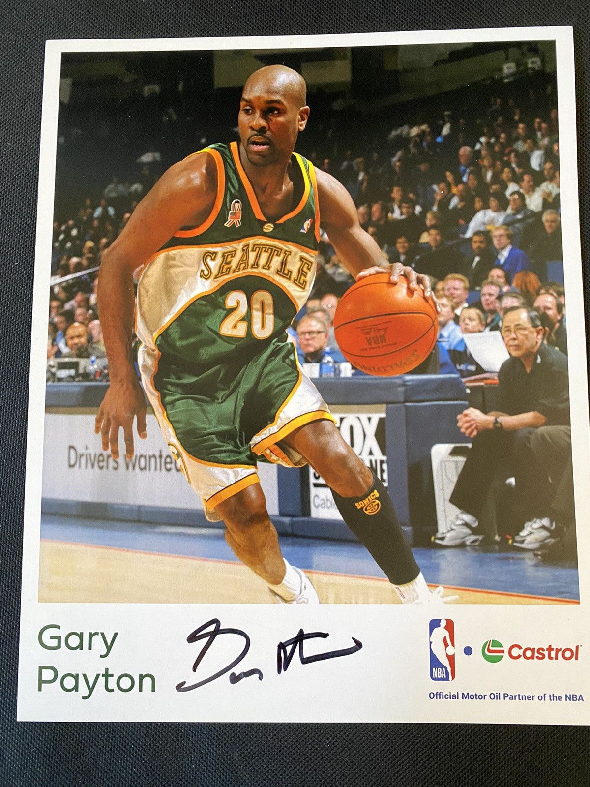 SuperSonics Gary Payton signed nba photo HOF