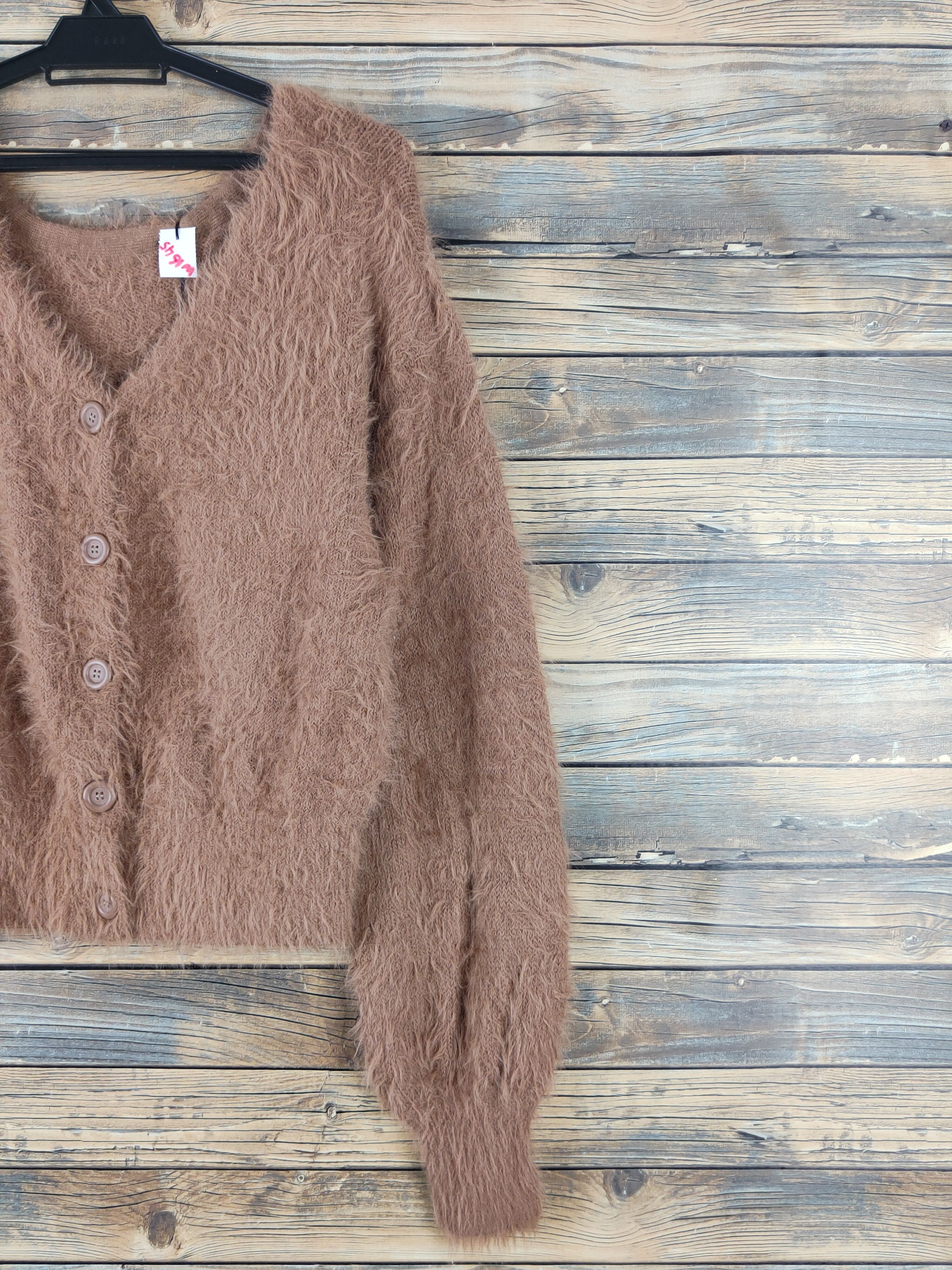 Homespun Knitwear Nice Claup Brown Shag Shaggy Fur Mohair Knitwear #W1645 Size US M / EU 48-50 / 2 - 5 Thumbnail