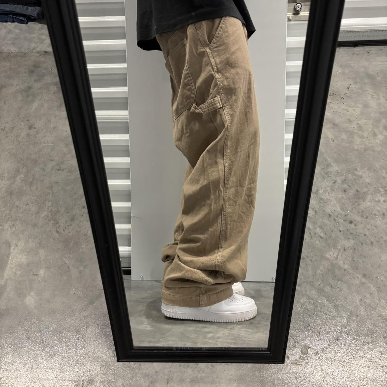 Japanese Brand × Vintage Crazy Vintage Y2K/2000s Baggy Light Brown Streetwear Skater Carpenter Pants! Size US 34 / EU 50 - 2 Thumbnail