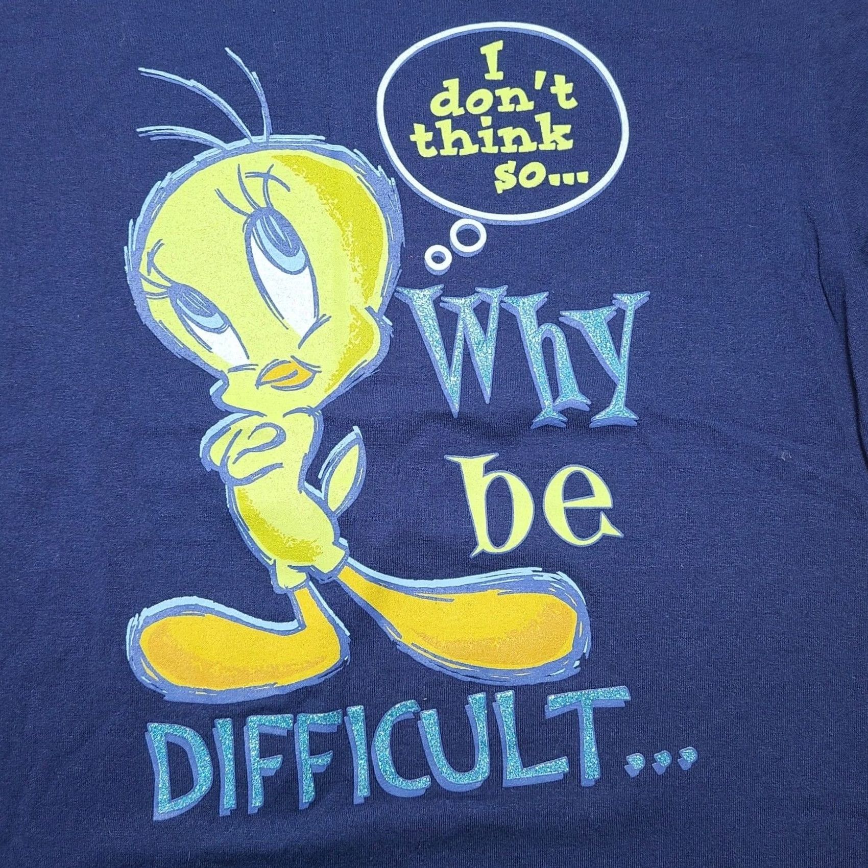 Vintage VINTAGE Looney Tunes Tweety Bird Double Sided Graphic T-Shirt Men’s Large 90s Shirt Regular Crew Neck Cotton Short Sleeve Blue/Men 90s Mens Size US L / EU 52-54 / 3 - 3 Thumbnail