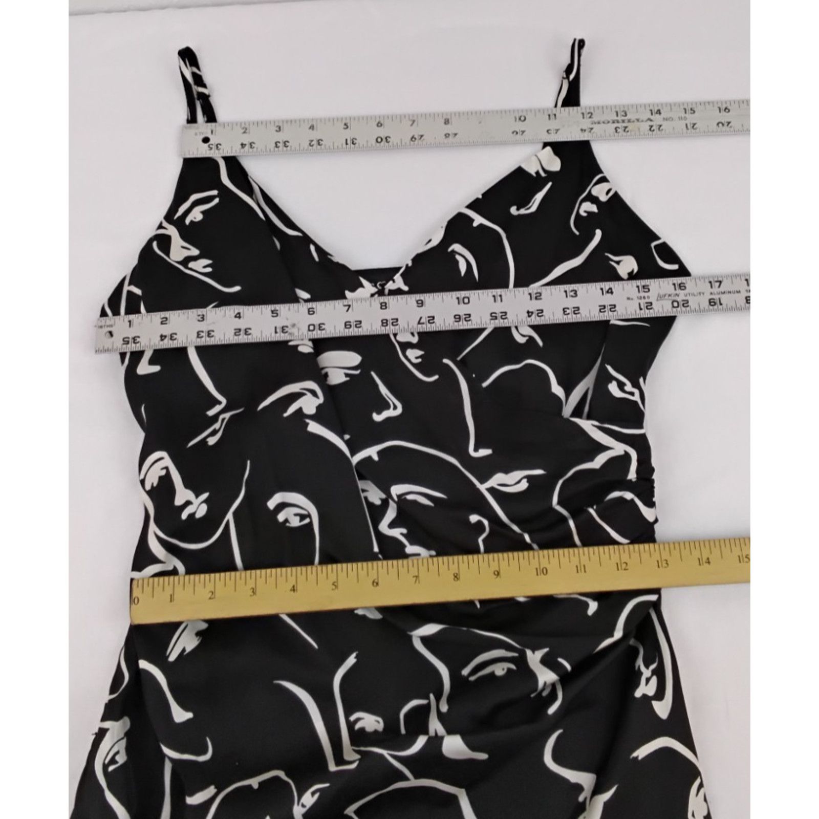 Other En Saison Slip Dress Women's S Black/White Abstract Face NWT Size S / US 4 / IT 40 - 13 Thumbnail