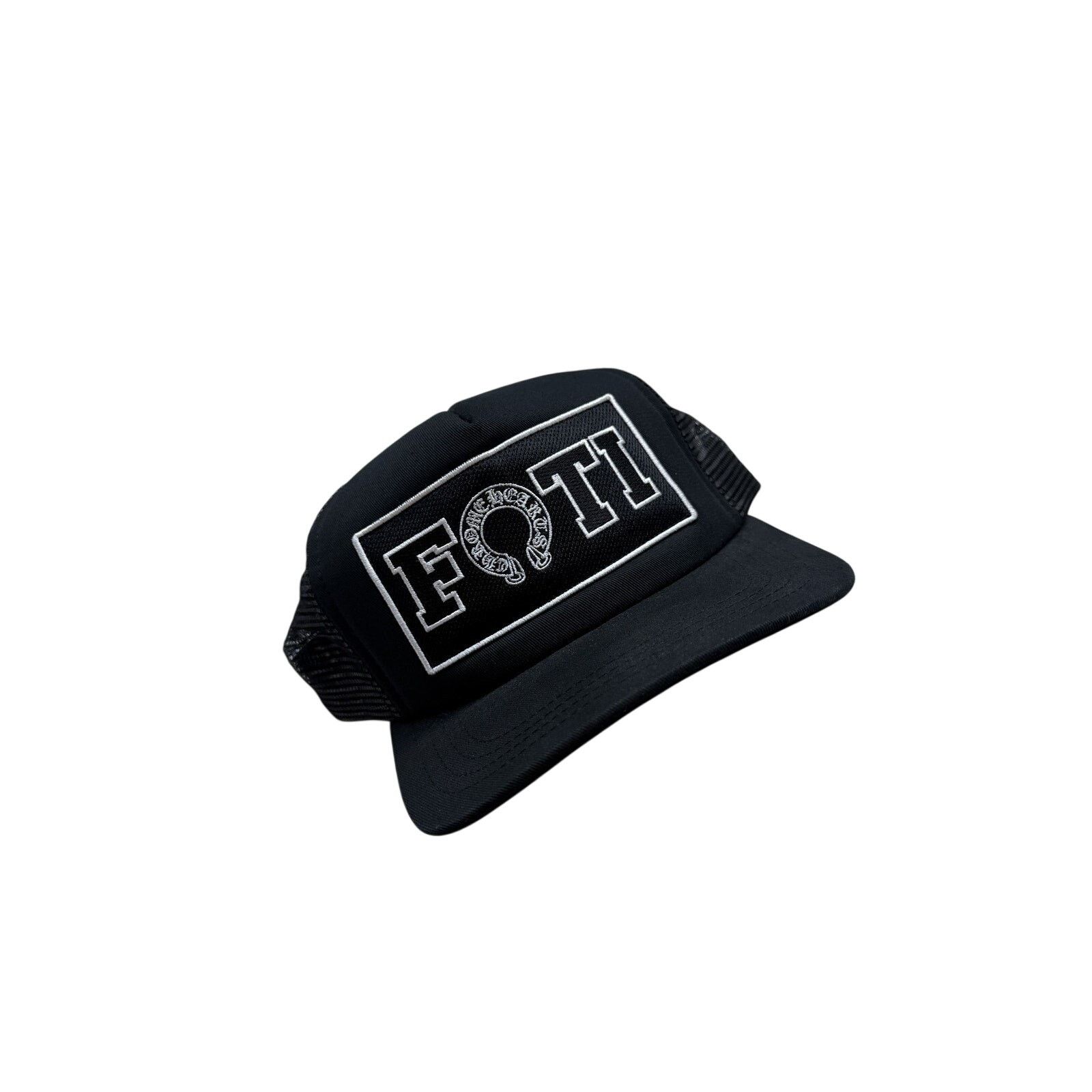 Chrome Hearts Foti Horseshoe Patch Trucker Cap Black