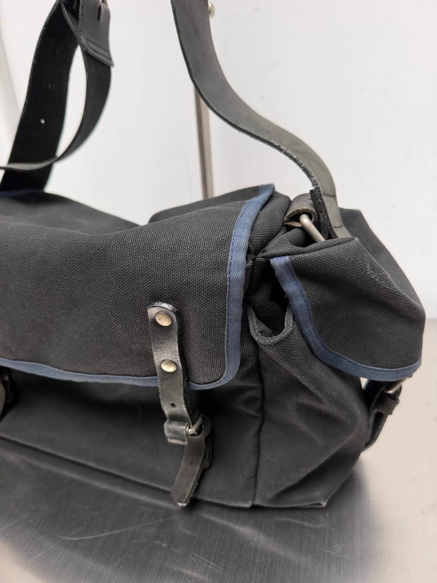 Dries Van Noten Dries Van Noten canvas messenger bag black/blue side cargo Size ONE SIZE - 3 Thumbnail