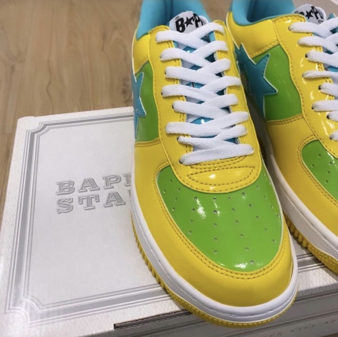 image of Very OG 2006 A Bathing Ape Hong Kong Exclusive Bapesta Shoes in Yellow, Men's (Size 10.5)