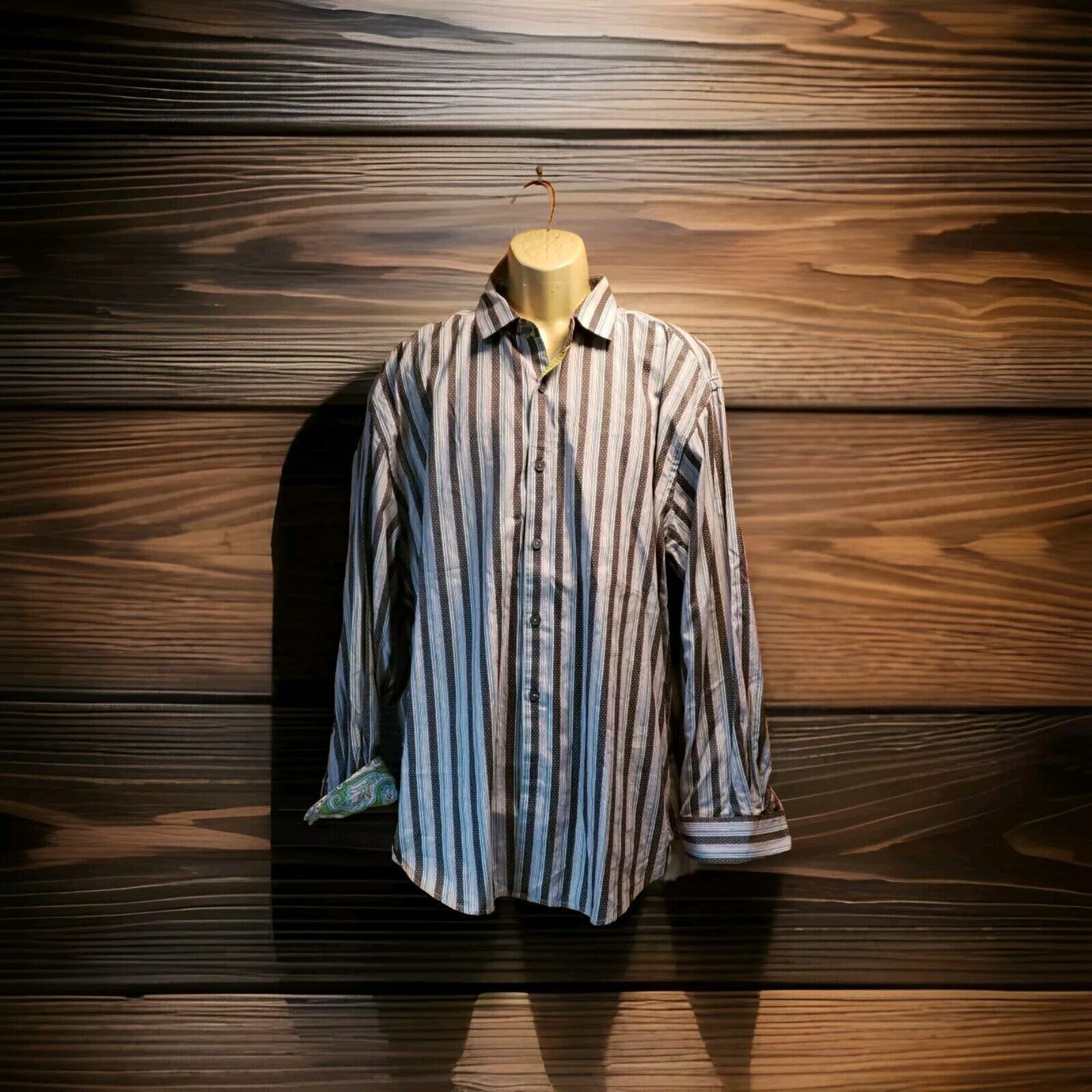 Robert Graham Robert Graham Men’s Shirt 3XL Stripe Dot Check Paisley Size US XXL / EU 58 / 5 - 1 Thumbnail