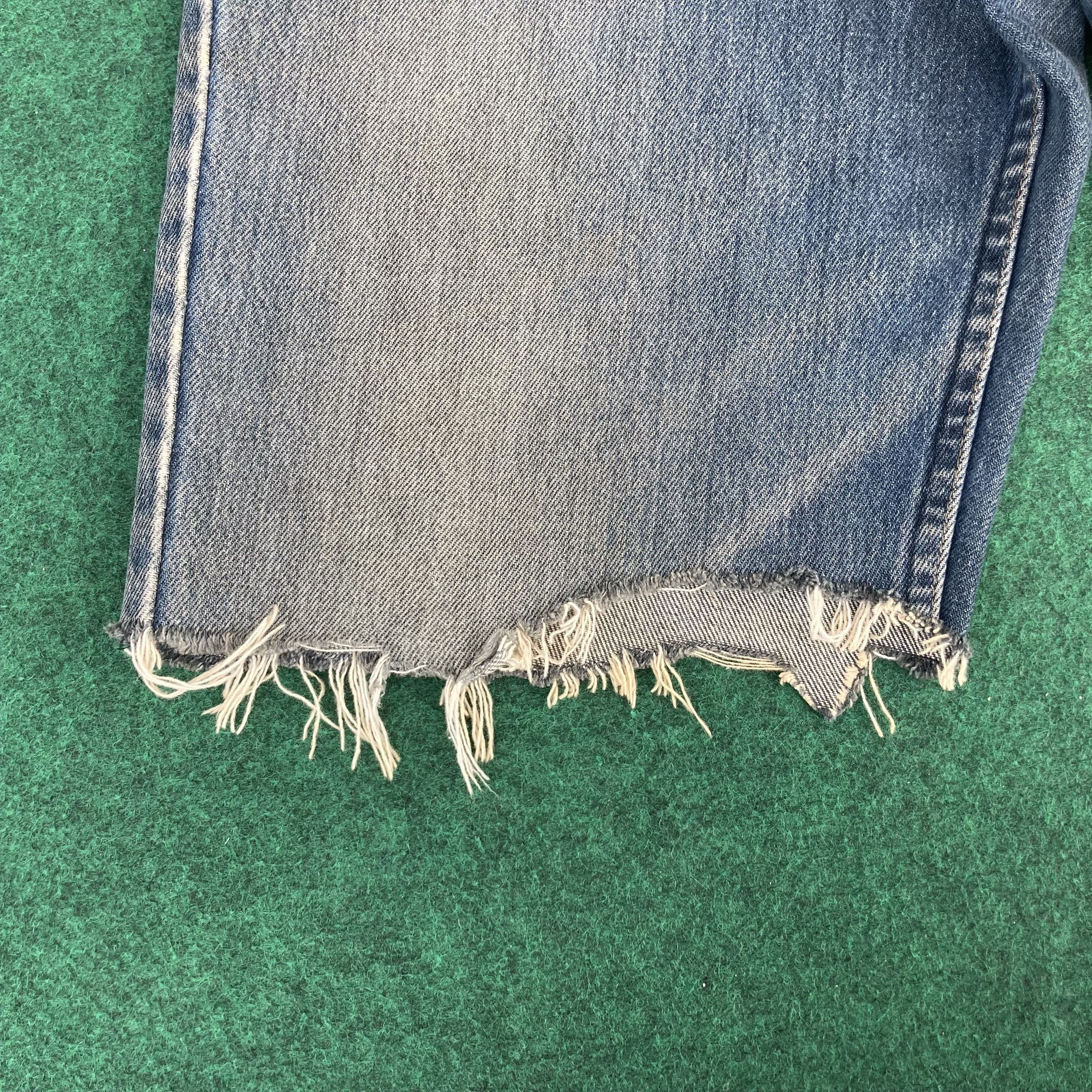 Levi's × Vintage Vtg Levis Short Distressed Jorts Ripped Punk Grunge Jeans Size US 32 / EU 48 - 10 Thumbnail