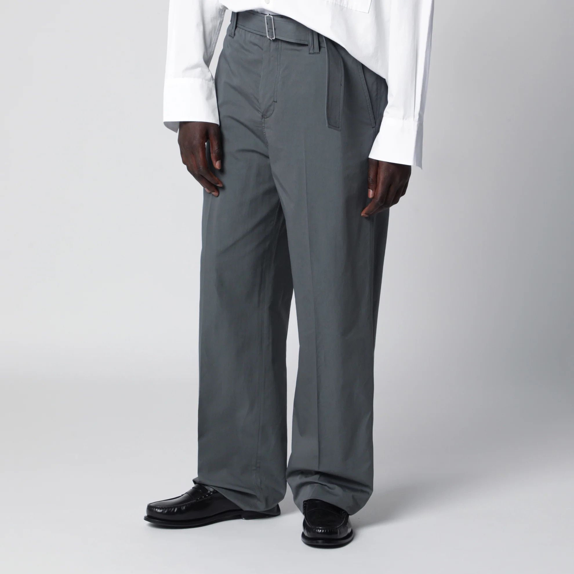 Lardini o1d2blof0526 Cotton Silk Pants in Gray Size US 30 / EU 46 - 1 Thumbnail