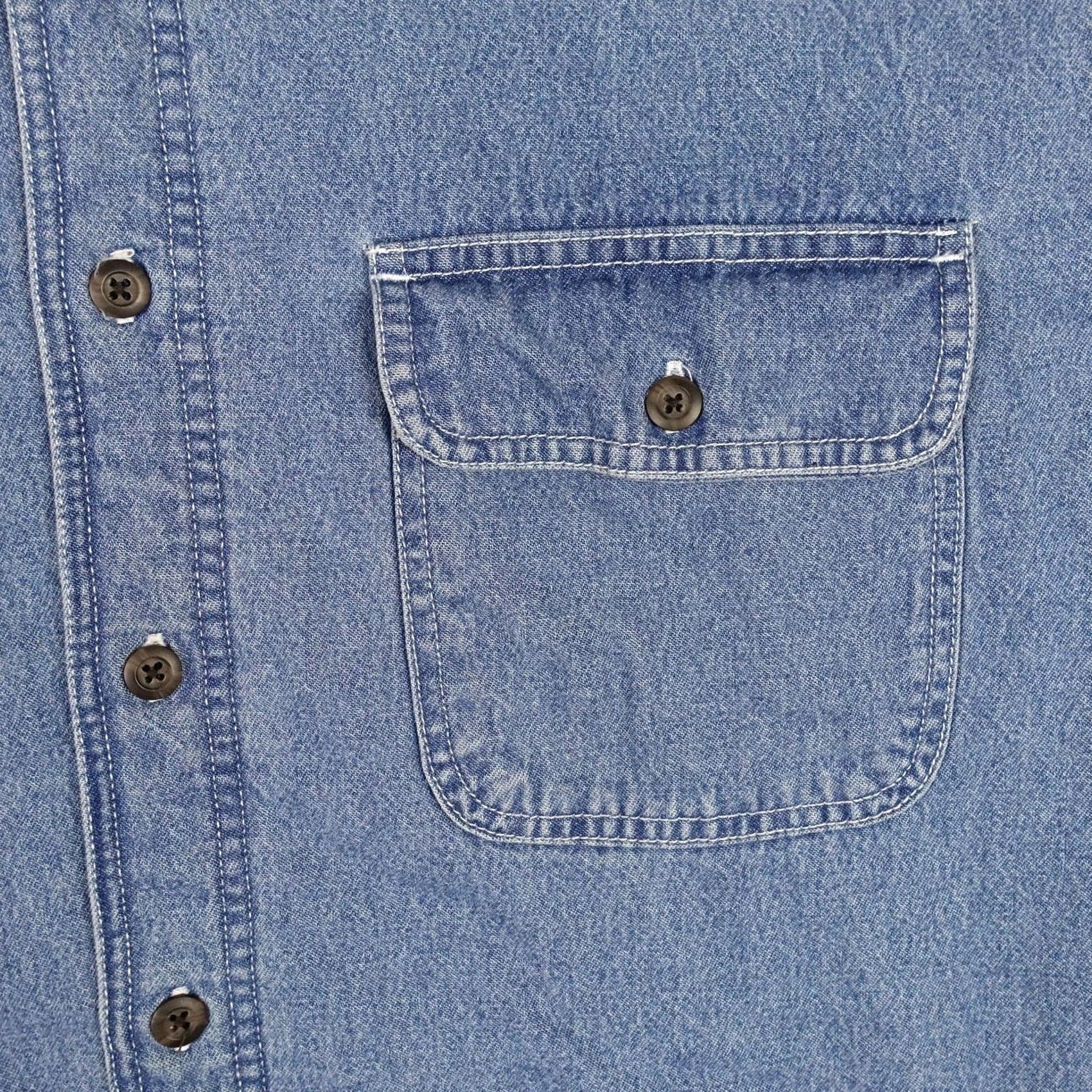 Denime Wolverine Jacket Mens Large Blue Denim Fleece Lined Button Up Workwear Insulated Size US L / EU 52-54 / 3 - 3 Thumbnail