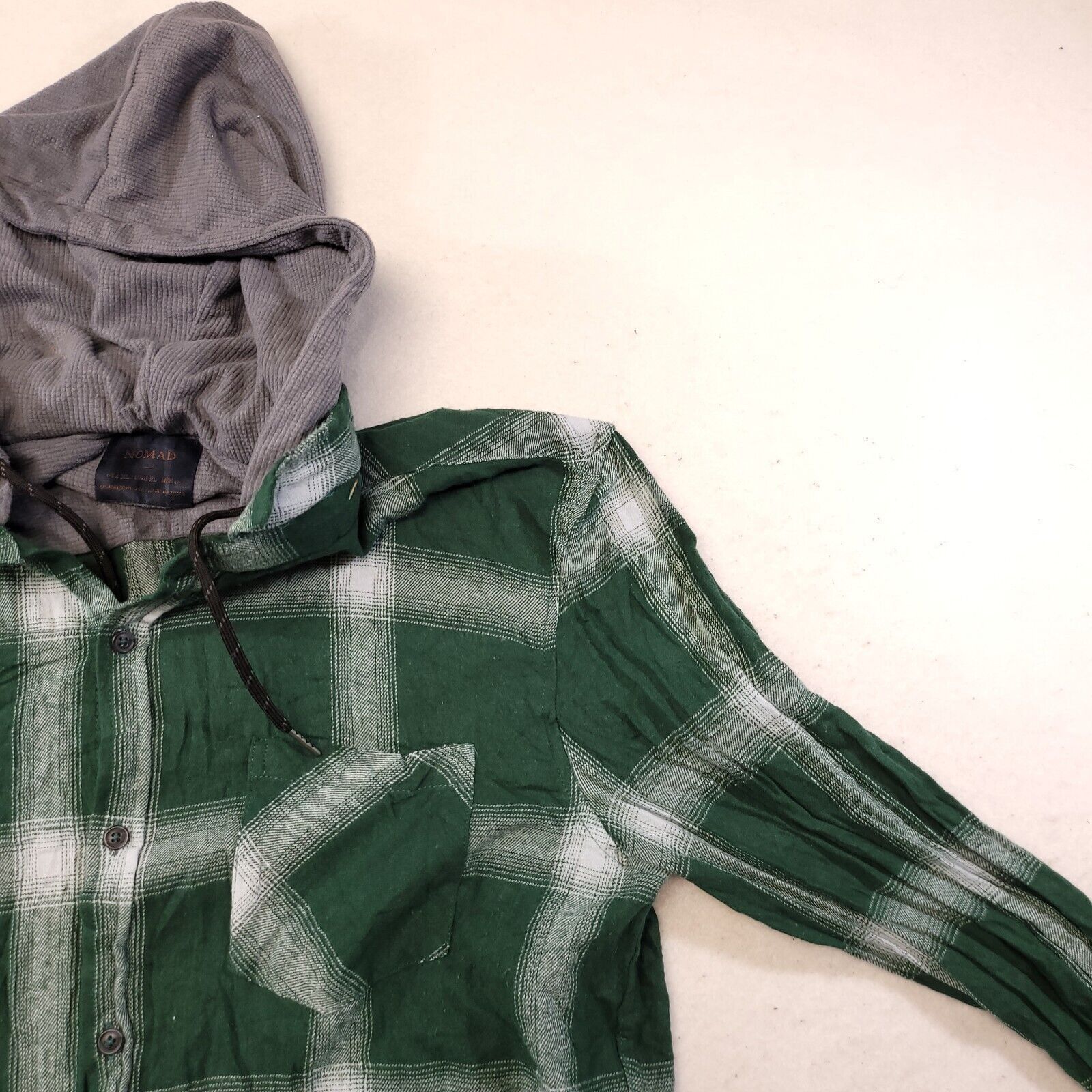 Nomad Nomad Casual Long Hoodie Mens Size XL Green White Gray Plaid Size US XL / EU 56 / 4 - 5 Thumbnail