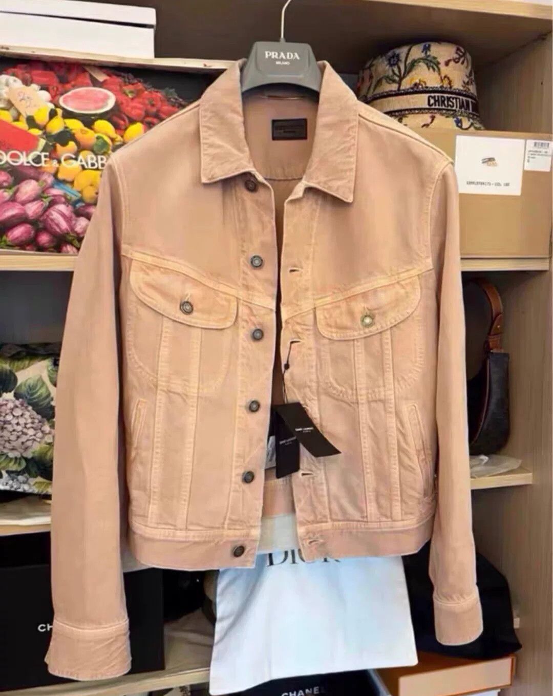 Saint Laurent Paris Saint Laurent Pink Denim Casual Jacket Size S / US 4 / IT 40 - 1 Thumbnail