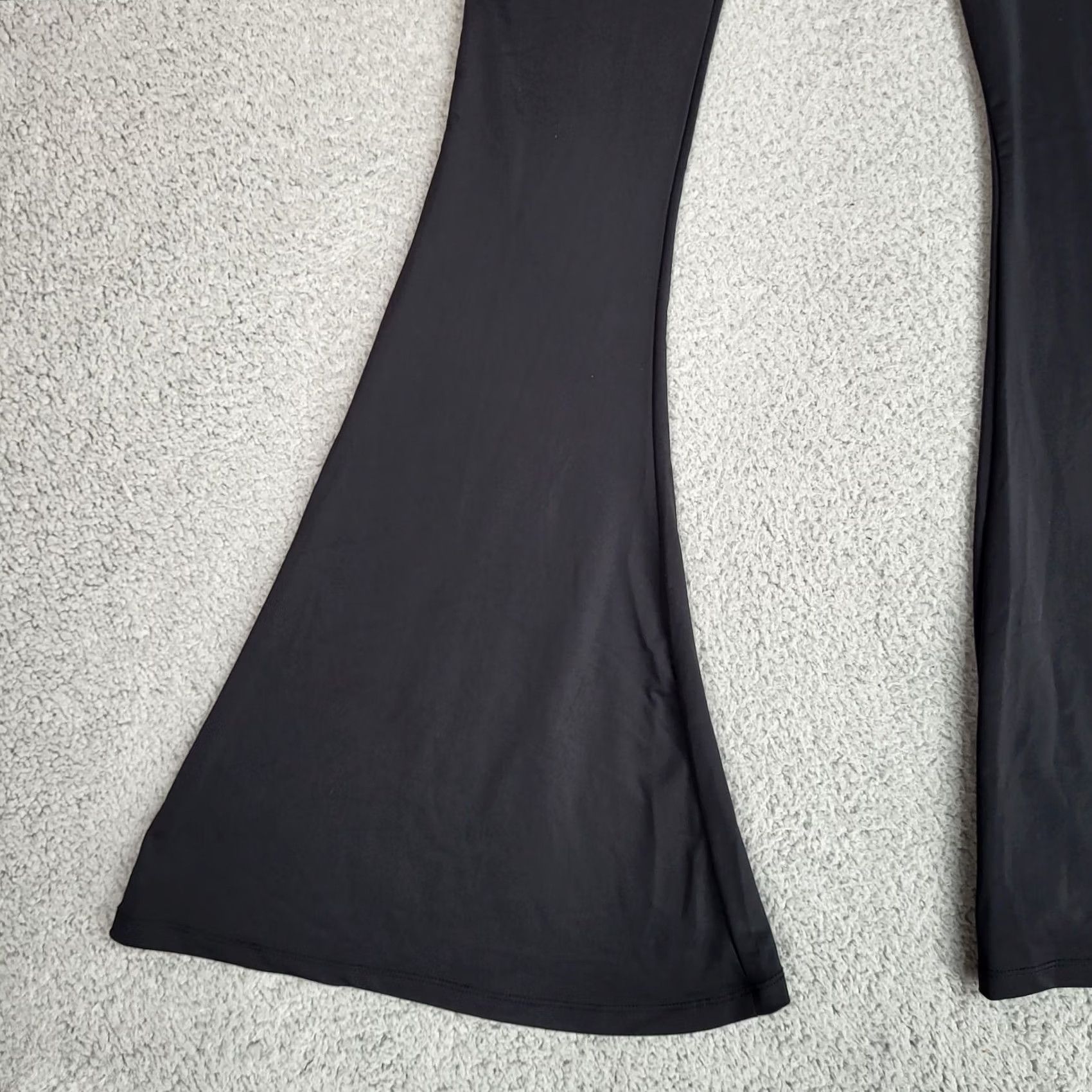Vintage Verge Girl Black Flared Leg Pants Size 8 Stretch Women's Casual Size 30" / US 8 / IT 44 - 3 Thumbnail