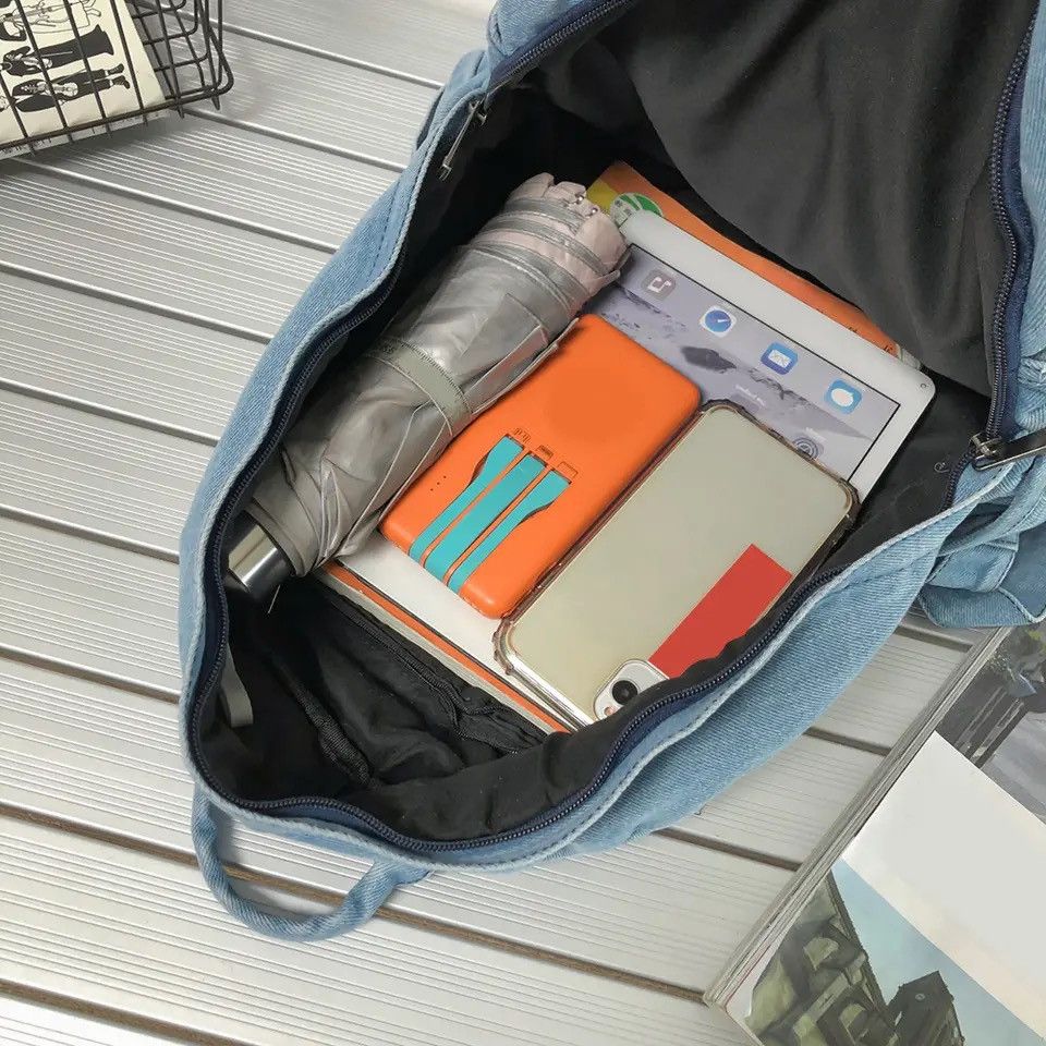 Japanese Brand Blue Denim Backpack Size ONE SIZE - 5 Thumbnail