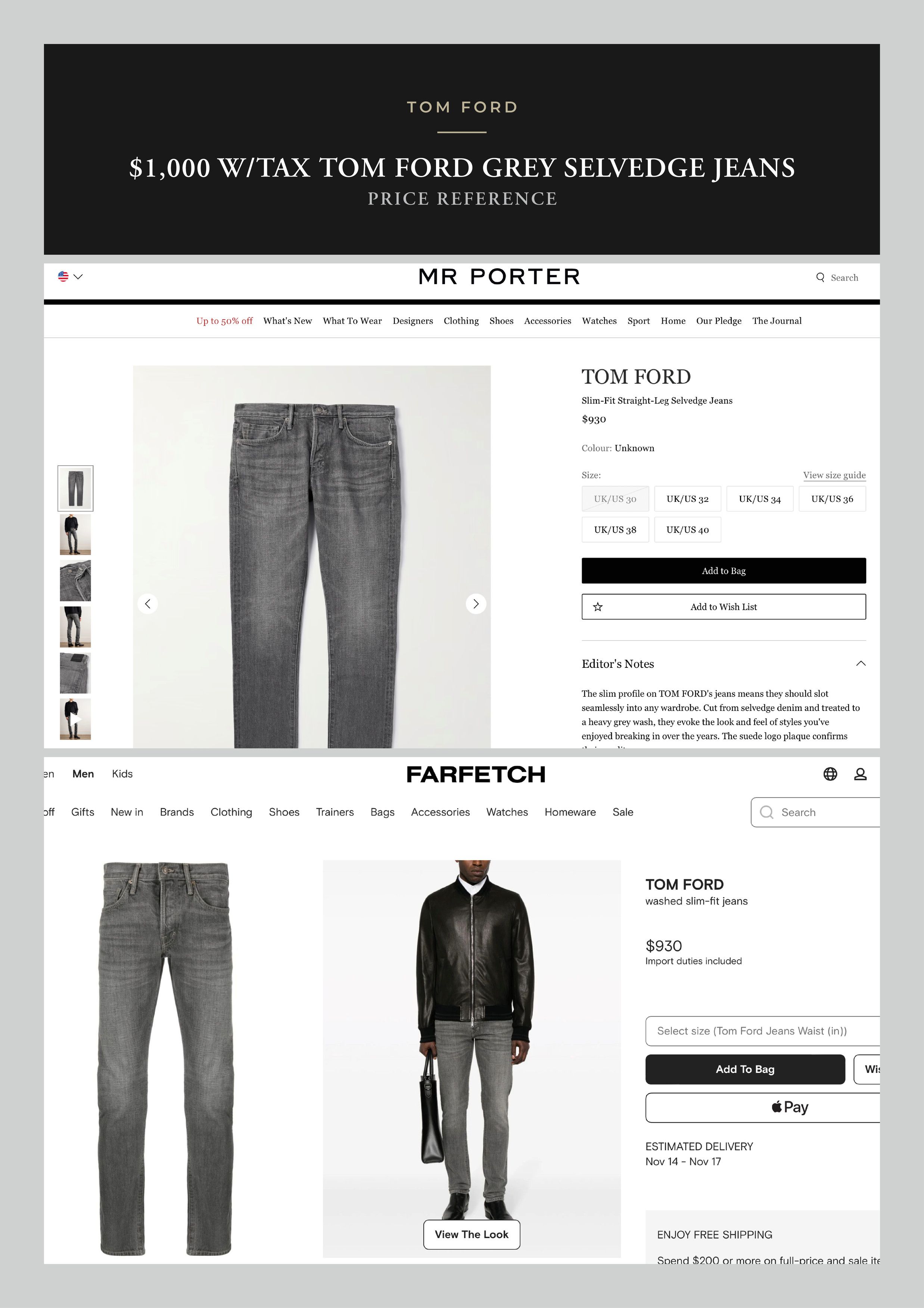 Tom Ford Effortless Cool $1K w/tax Contrast Cuff Selvedge w/stretch Size US 32 / EU 48 - 6 Thumbnail