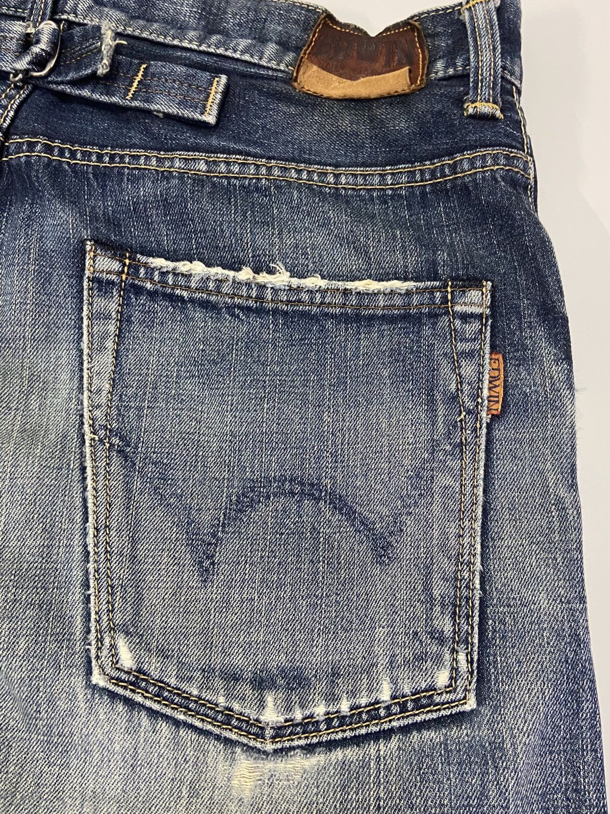 Edwin Vintage Edwin 505XX Orange Tag Selvedge Distressed Size US 32 / EU 48 - 6 Thumbnail