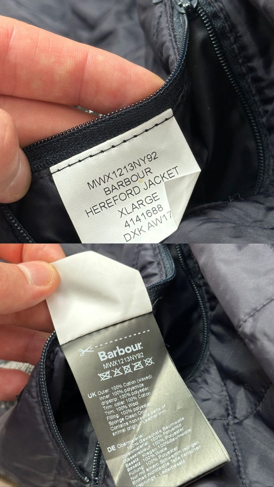 Barbour Barbour Hereford Wax Cotton Dark Green Men’s Zip Jacket Size US XL / EU 56 / 4 - 19 Thumbnail