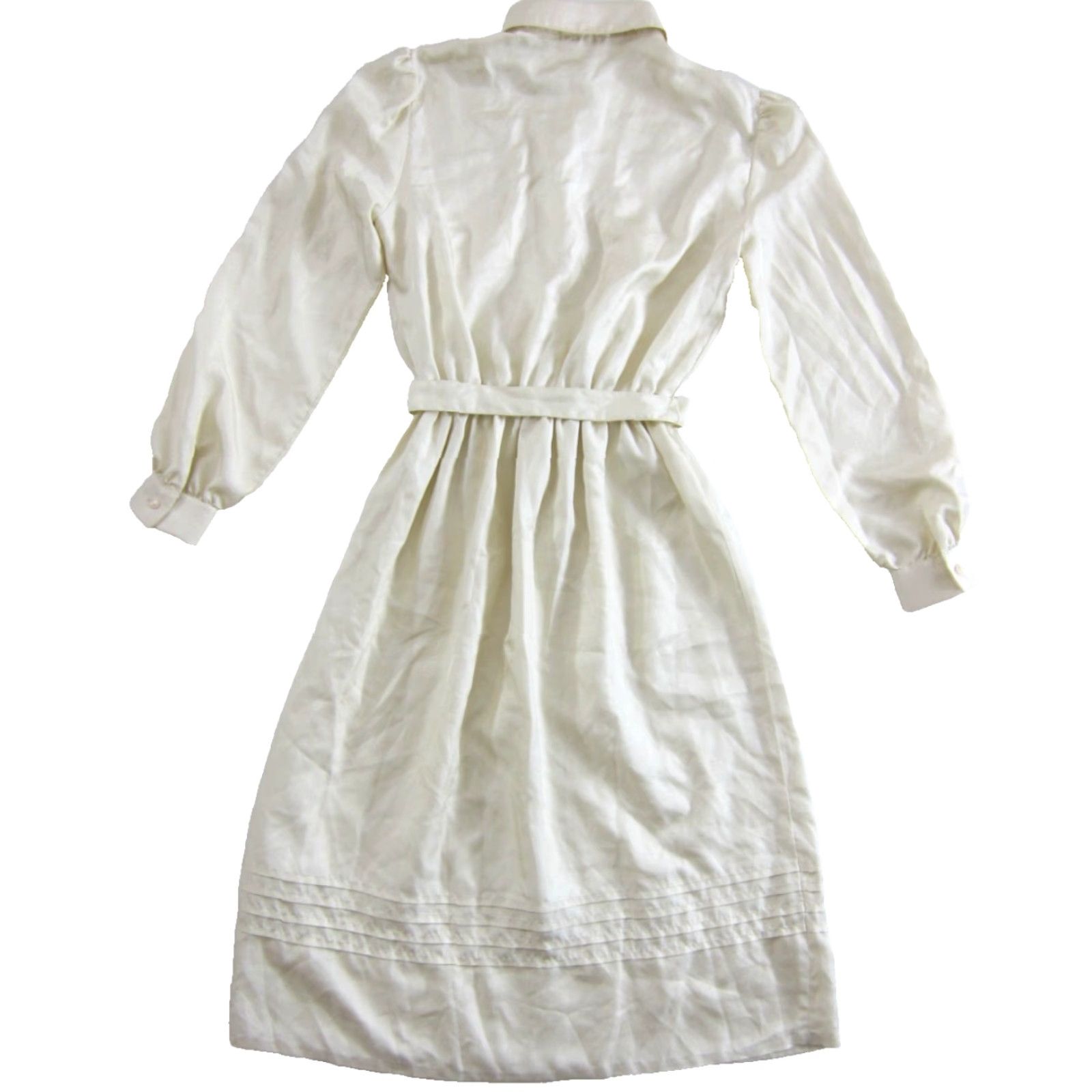 Vintage VINTAGE Ivory Embroidered Floral Collar Long Sleeve Midi Sheath Prairie Dress XS Size XS / US 0-2 / IT 36-38 - 2 Thumbnail