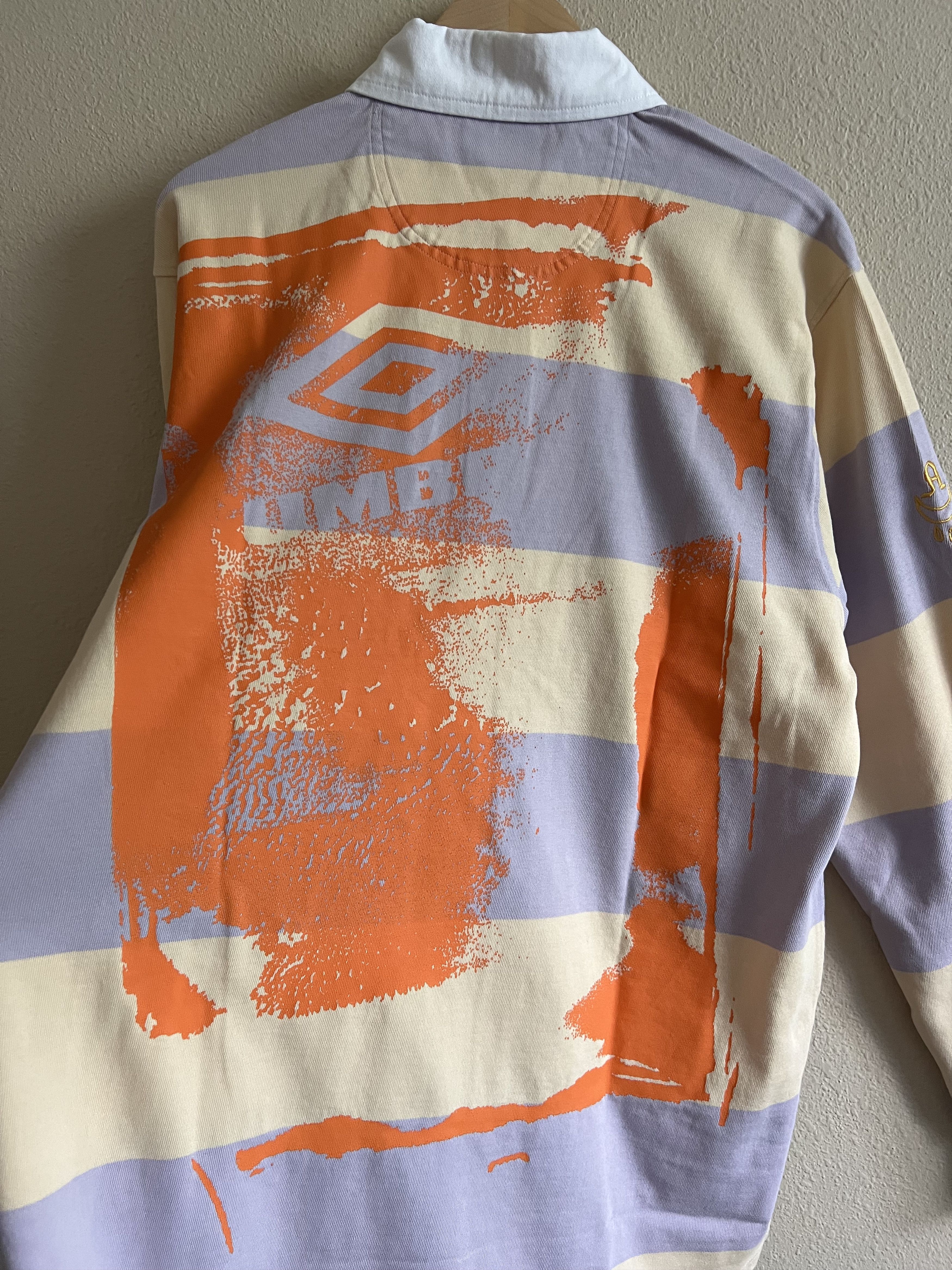 Aries Aries Umbro Screenprinted Long Sleeve Polo Rugby in White Size US L / EU 52-54 / 3 - 8 Thumbnail