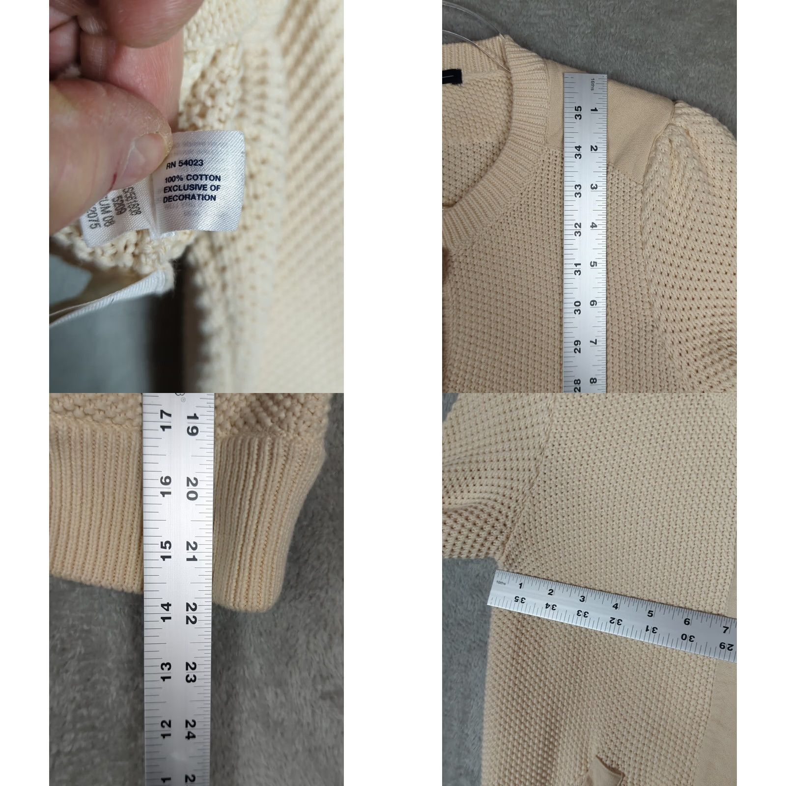Gap VINTAGE Gap Women’s Cardigan Sweater Cream Chunky Knit Button Cotton S Cottagecore Size S / US 4 / IT 40 - 9 Thumbnail