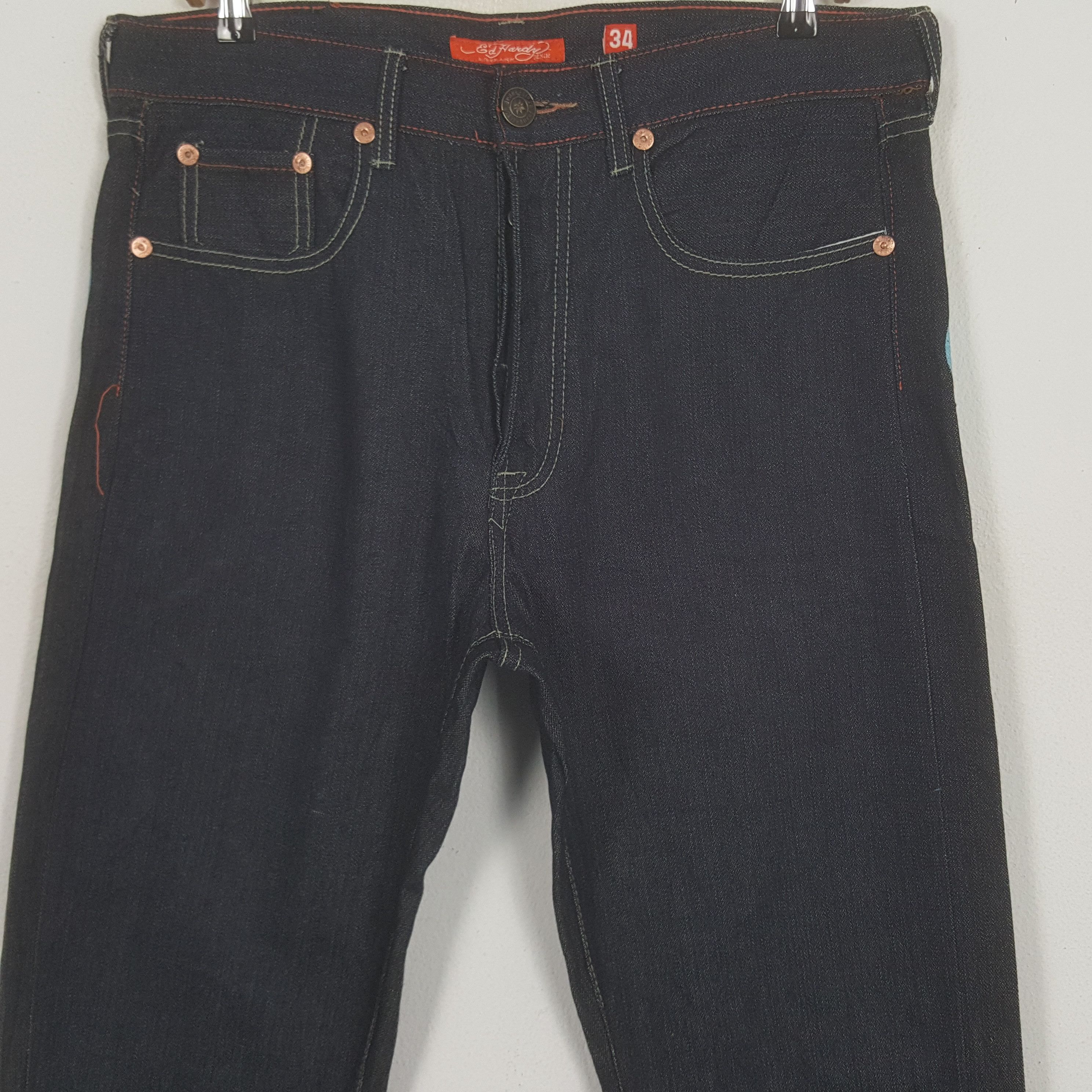 Christian Audigier × Ed Hardy × Vintage Vintage Ed Hardy by Christian Audiger Baggy Denim Jeans Size US 36 / EU 52 - 5 Thumbnail